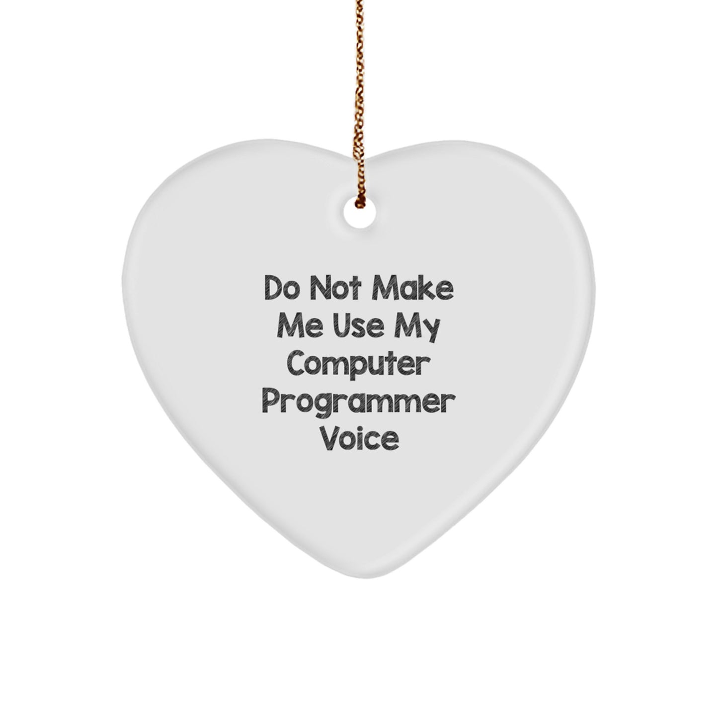 Funny Computer Programmer Gifts for Men - Heart Ornament from Friends, Unique Christmas Decorations for Computer Programmer's Office - Image 1