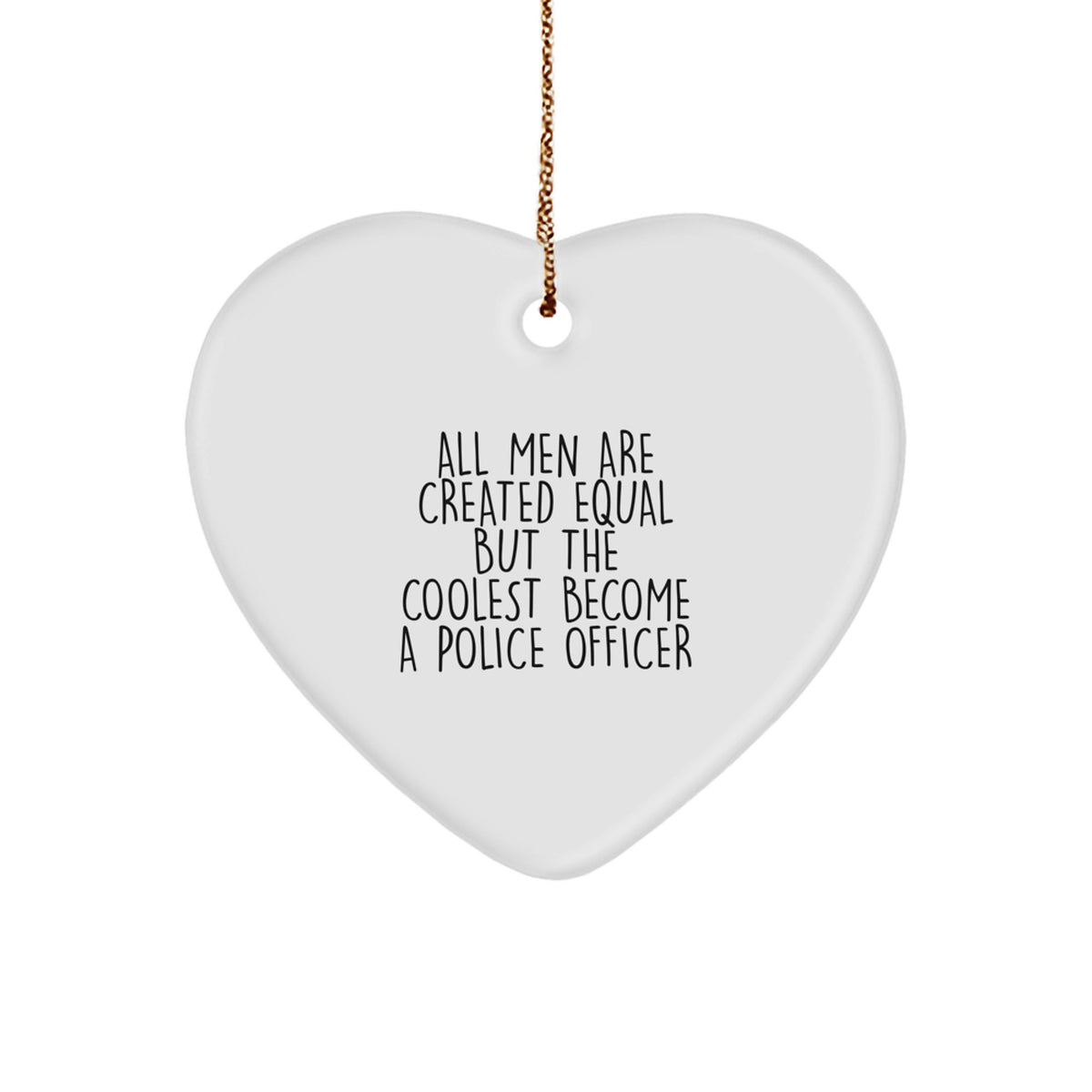 Police Officer Heart Keepsake Christmas Ornament for Him Gift - Image 1
