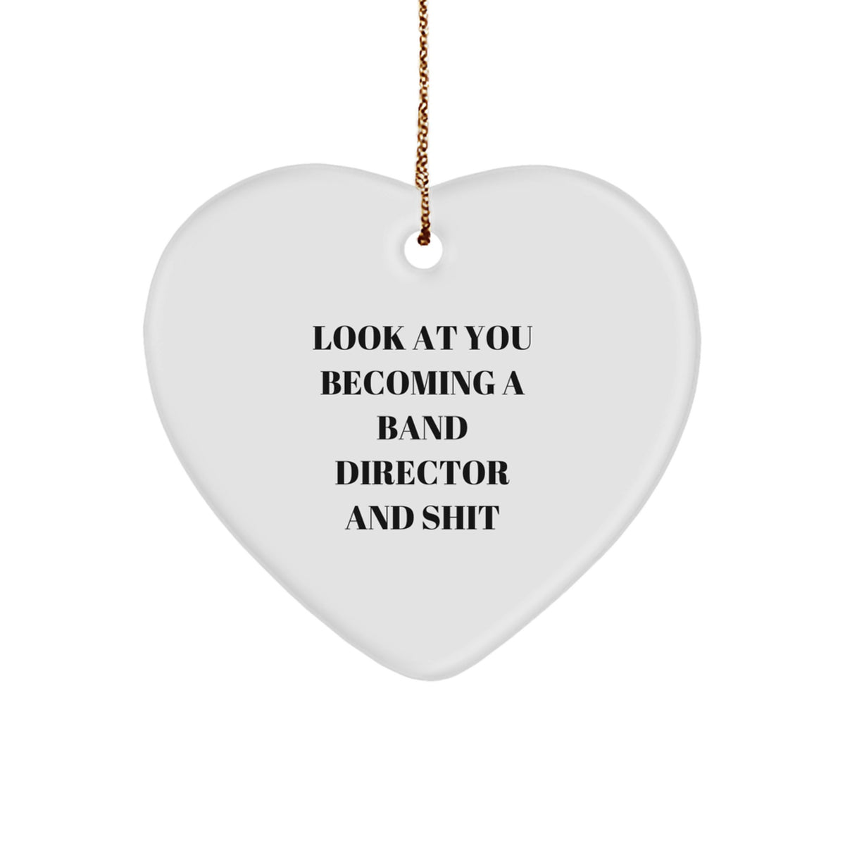 Funny Band Director Gifts from Men to Friends, Unique Heart Ornament for Christmas Unique Gifts, Inspirational Quote for New Director - Image 1