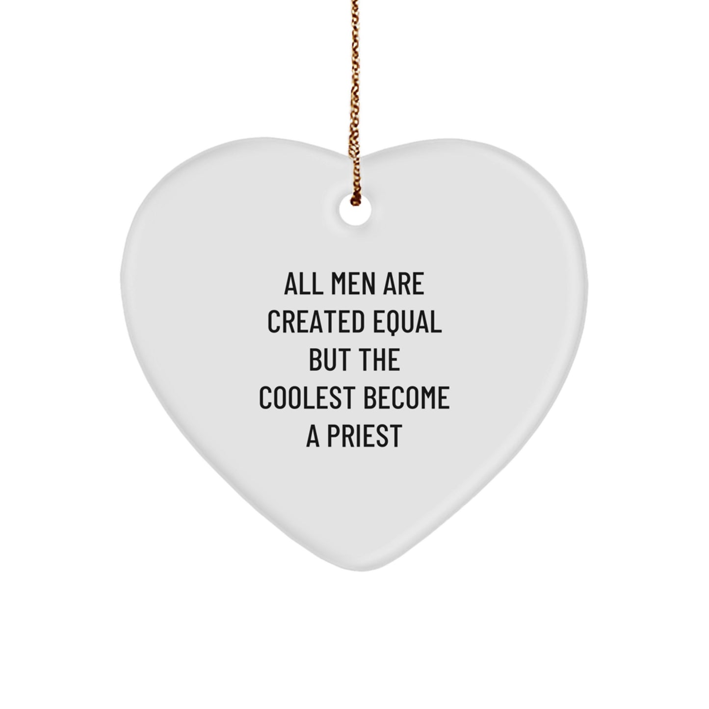 Funny Priest Gifts, Heart Ornament for Priest, Christmas Unique Gifts from Men, Christmas Unique Gift for Priest Friends, Coolest Priest Heart Shaped Ornament - Image 1