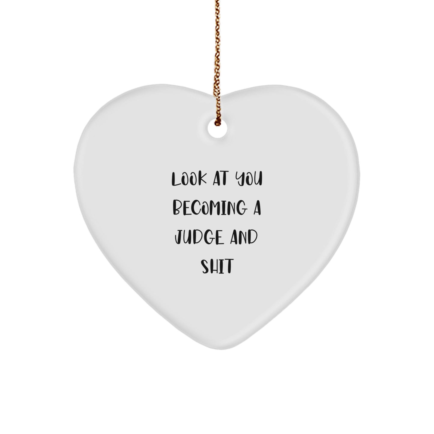 Funny Judge Heart Ornament Gifts from Friends for Judge, Unique Christmas Unique Gifts for Judge, Heart Shaped Judge Ornament - Image 1
