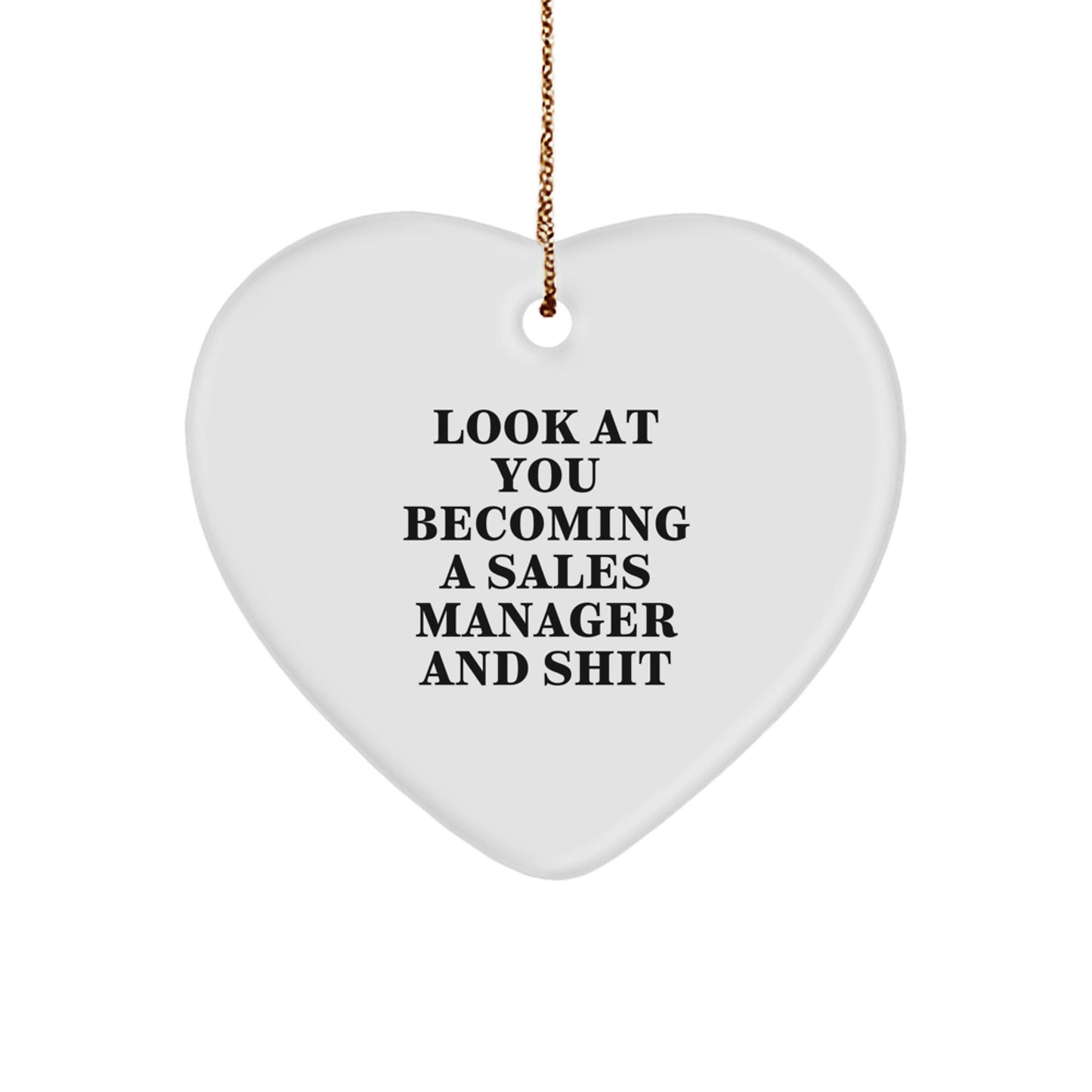 Funny Sales Manager Heart Ornament Gifts from Friends, Christmas Unique Gifts for Men, Women Coworkers, Inspirational Quotes - Image 1