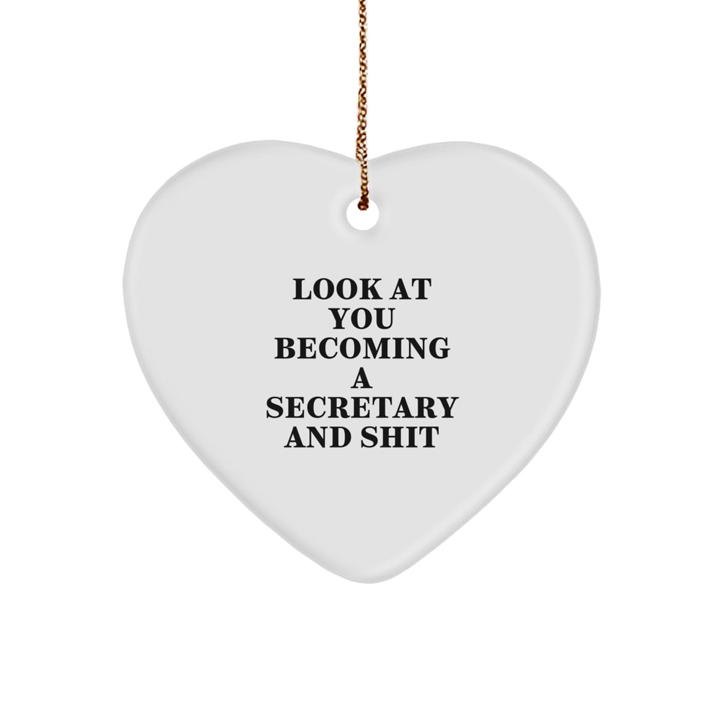Funny Secretary Heart Ornament, Gifts from Friends for Funny Secretary at Christmas, Heart Shaped Ornament for Secretary - Image 1
