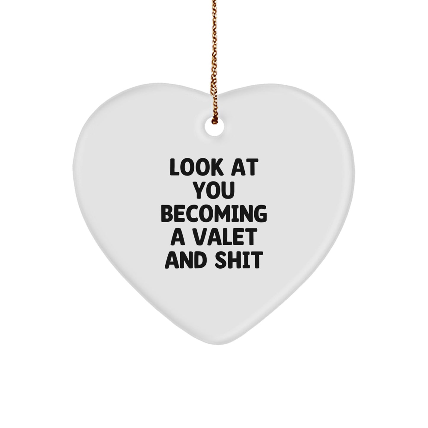 Funny Valet Heart Ornament, Unique Gifts from Men to Valet, Christmas Decorations - Image 1