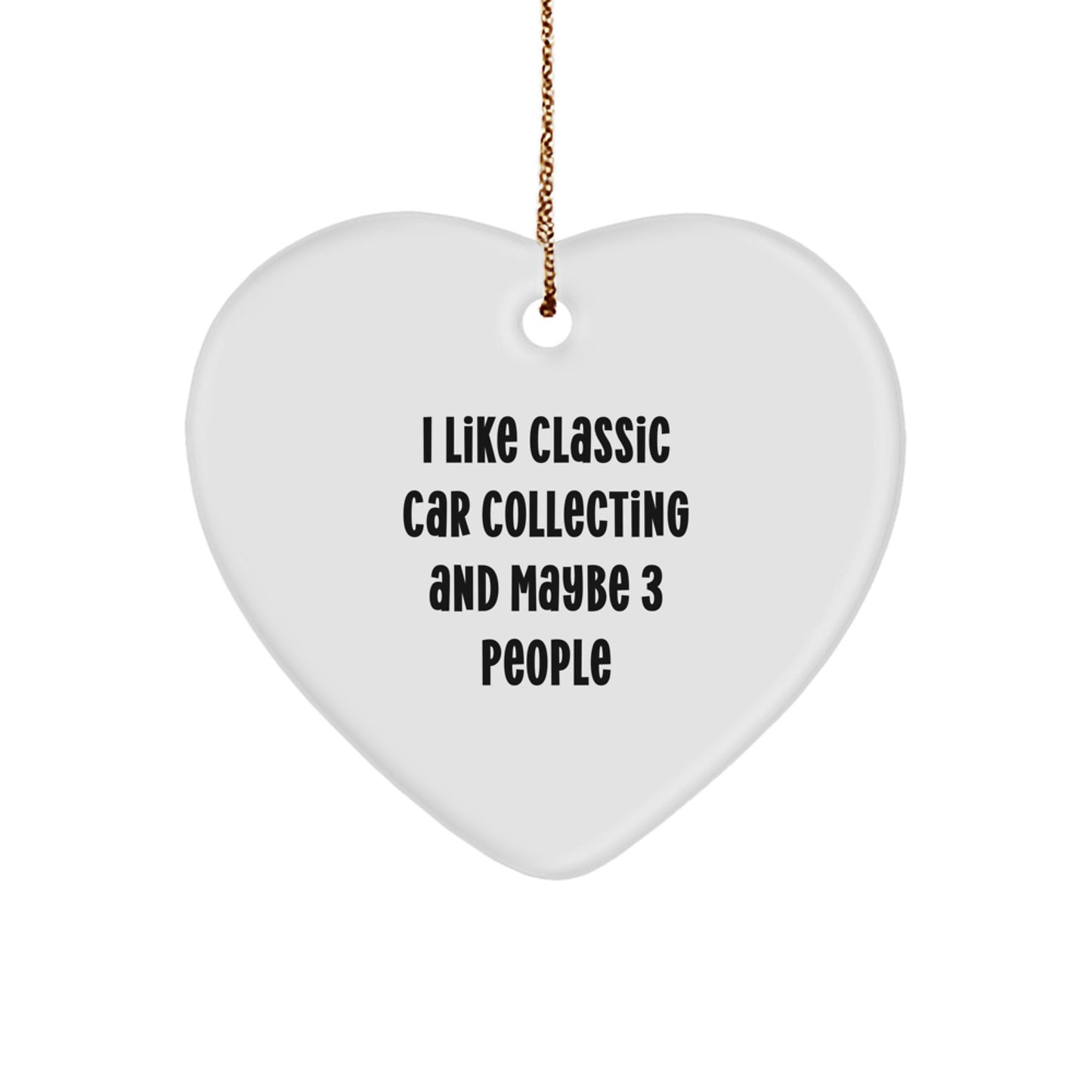 Funny Classic Car Collecting Gifts for Friends from Men, Heart Ornament for Classic Car Enthusiasts, Christmas Unique Decorations - Image 1