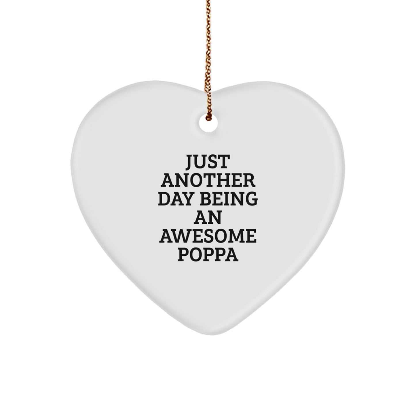 Funny Poppa Gifts for Men Heart Ornament Unique Christmas Memorable Presents from Friends - Image 1