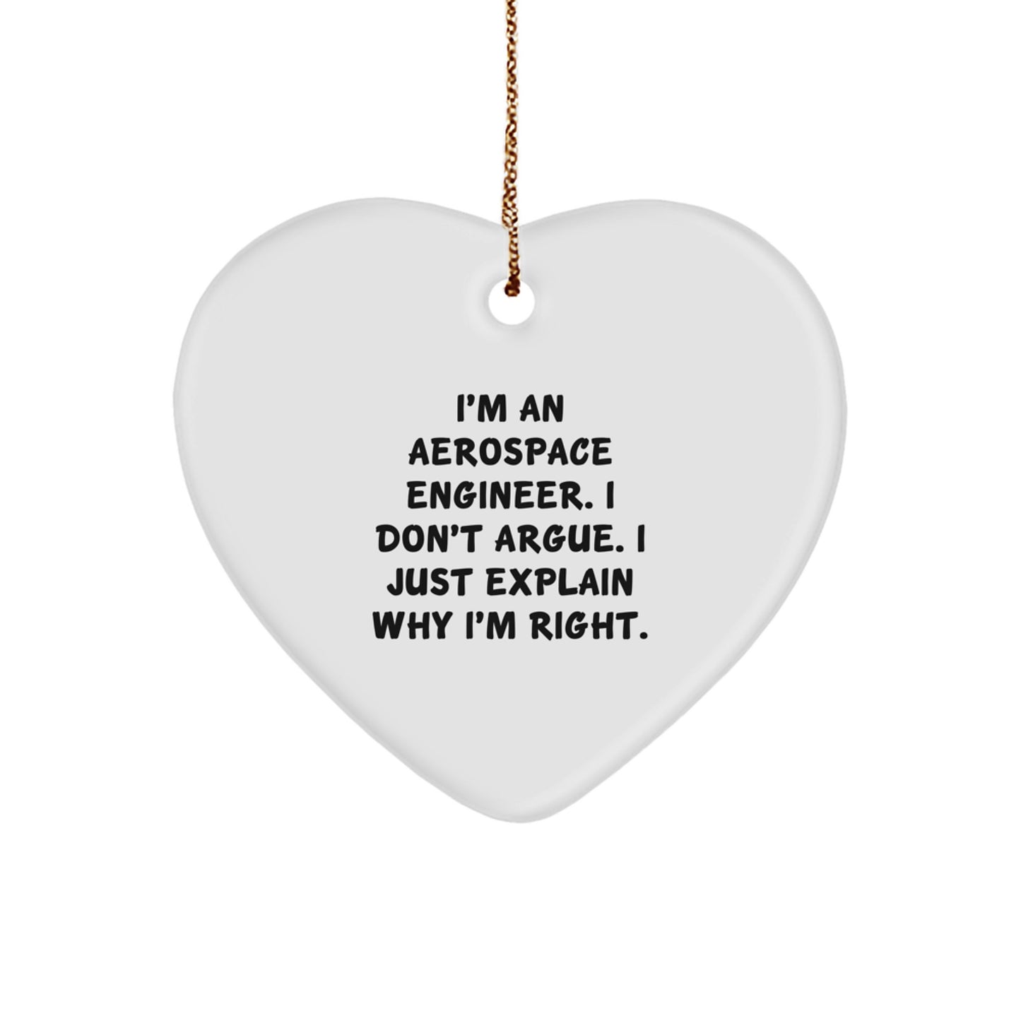 Aerospace Engineer Heart Keepsake Christmas Ornament for Him Gift - Image 1