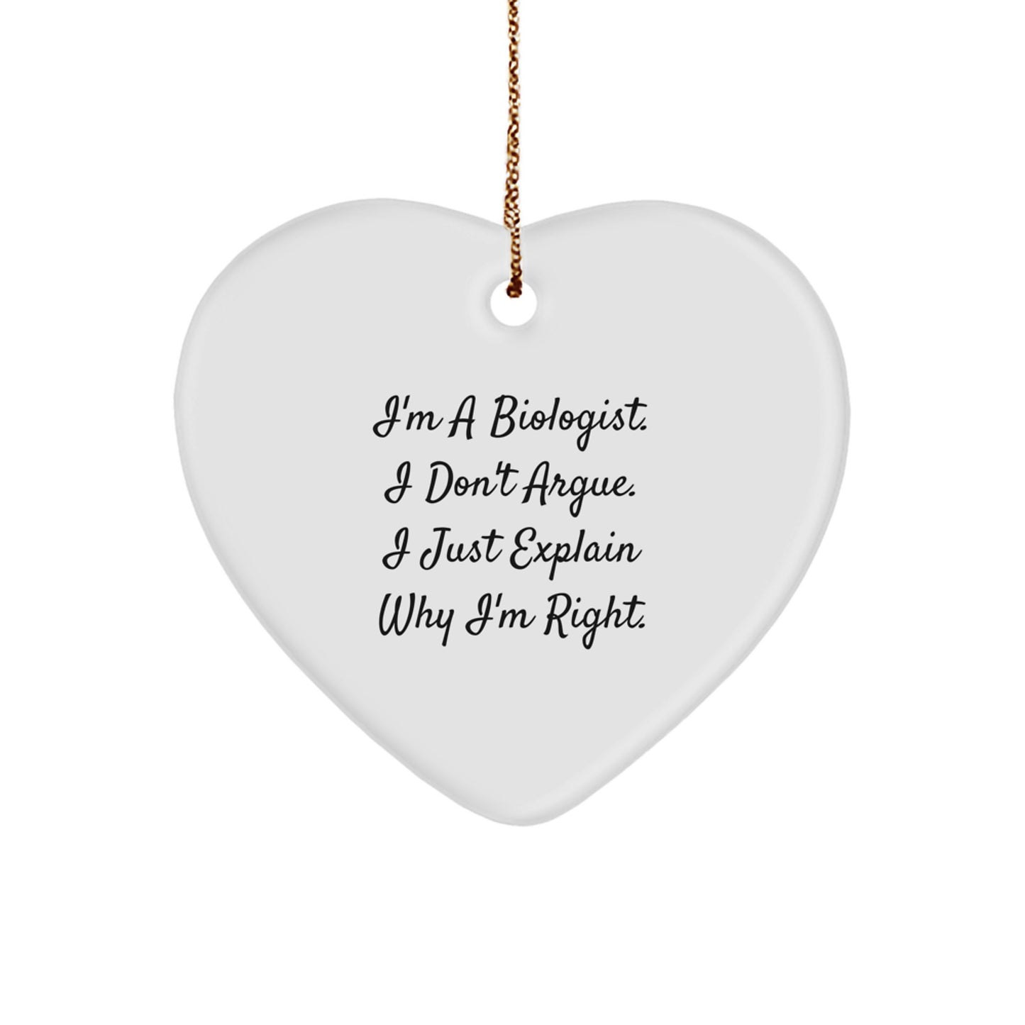 Funny Biologist Heart Ornament Gifts from Men to Biologist Friends on Christmas Unique Gifts - Image 1