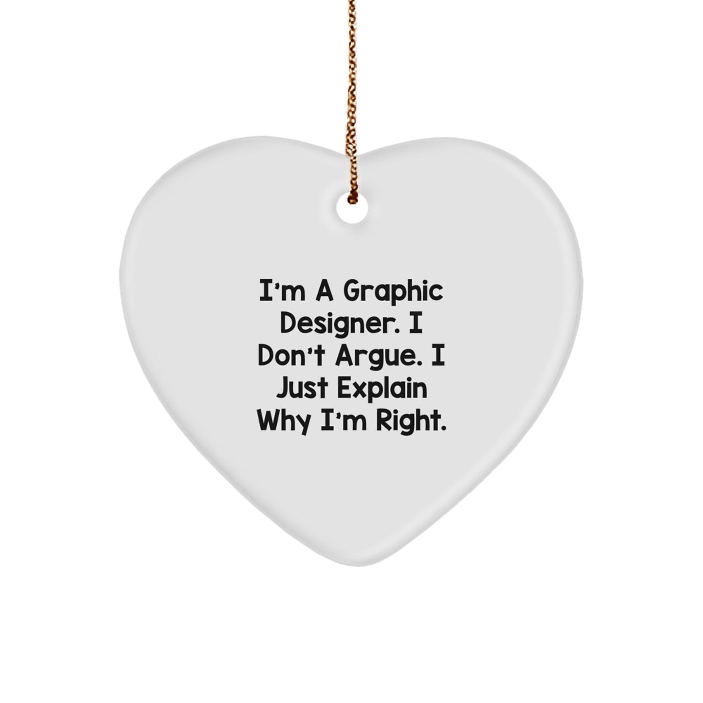 Graphic Designer Gift, Funny Heart Ornament, Christmas Unique Gifts from Friends, Gifts for Graphic Designer - Image 1