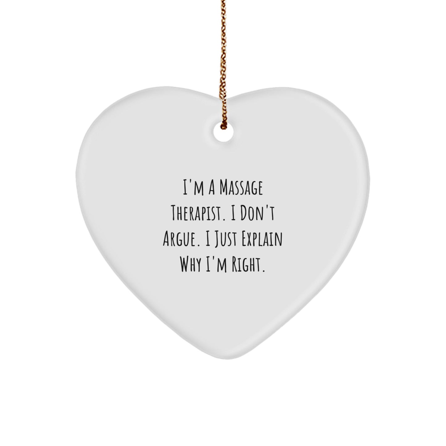 Massage Therapist Gifts, Funny Quote Heart Ornament, Gifts from Friends for Christmas Unique Gifts - Image 1