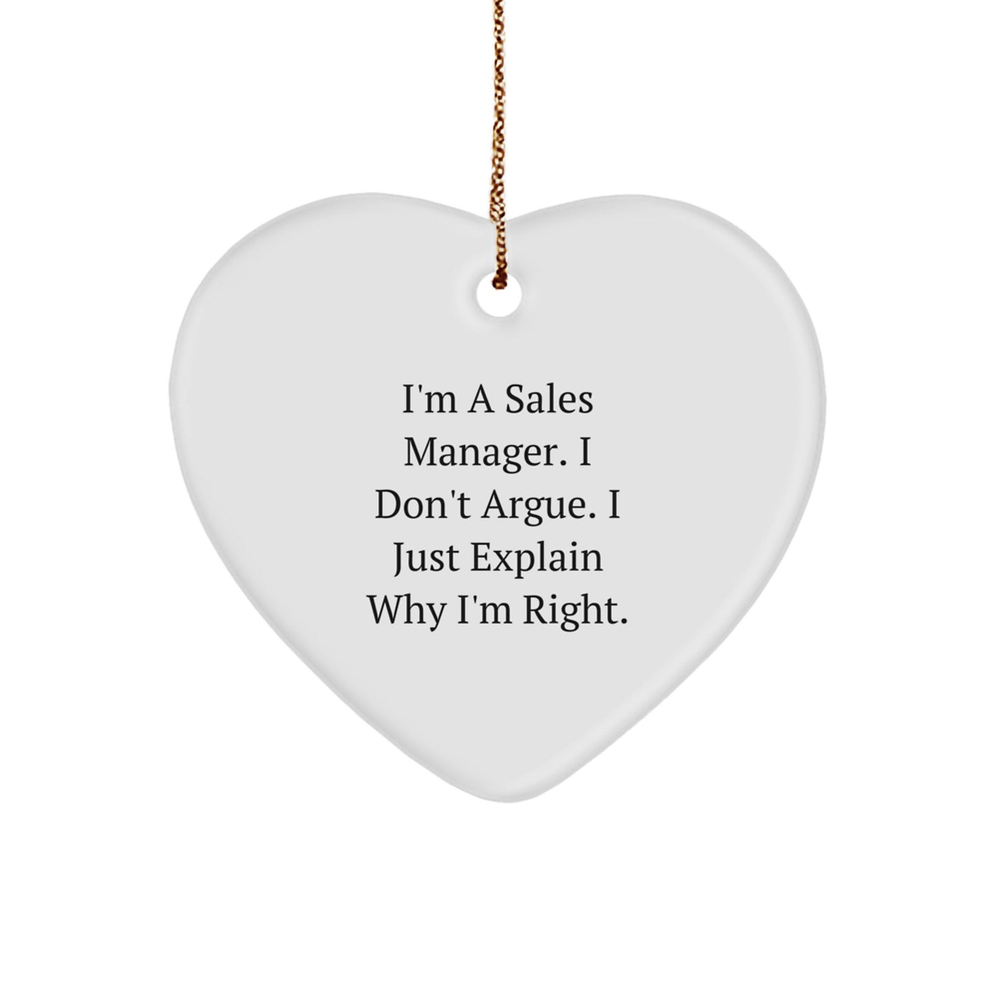Funny Sale Manager Gift, Heart Ornament for Sales Manager, Christmas Unique Gifts from Friends - Image 1