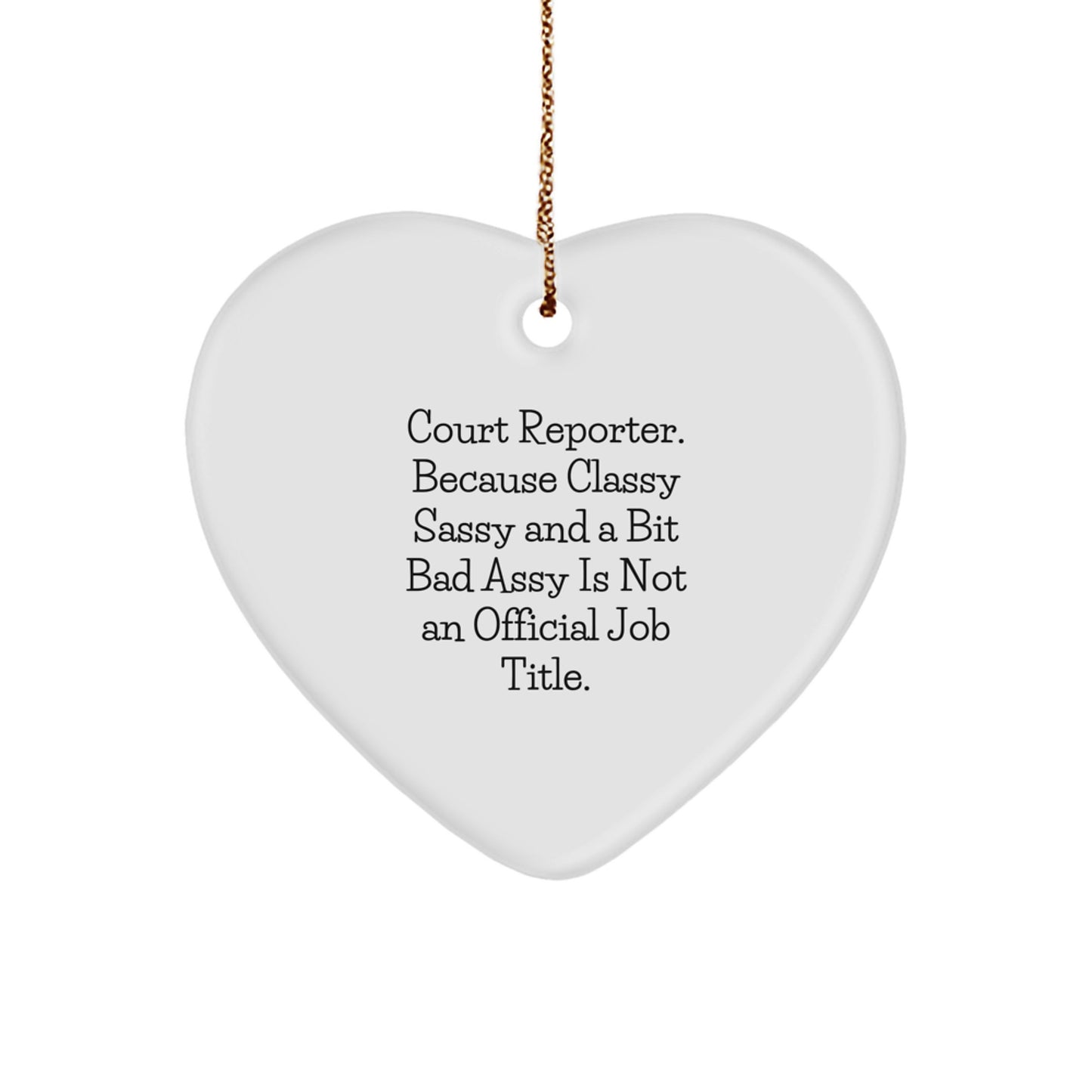 Funny Court Reporter Christmas Unique Gifts from Friends, Court Reporter Heart Ornament for Her, Him, Men, Women, Unique Christmas Unique Gifts - Image 1
