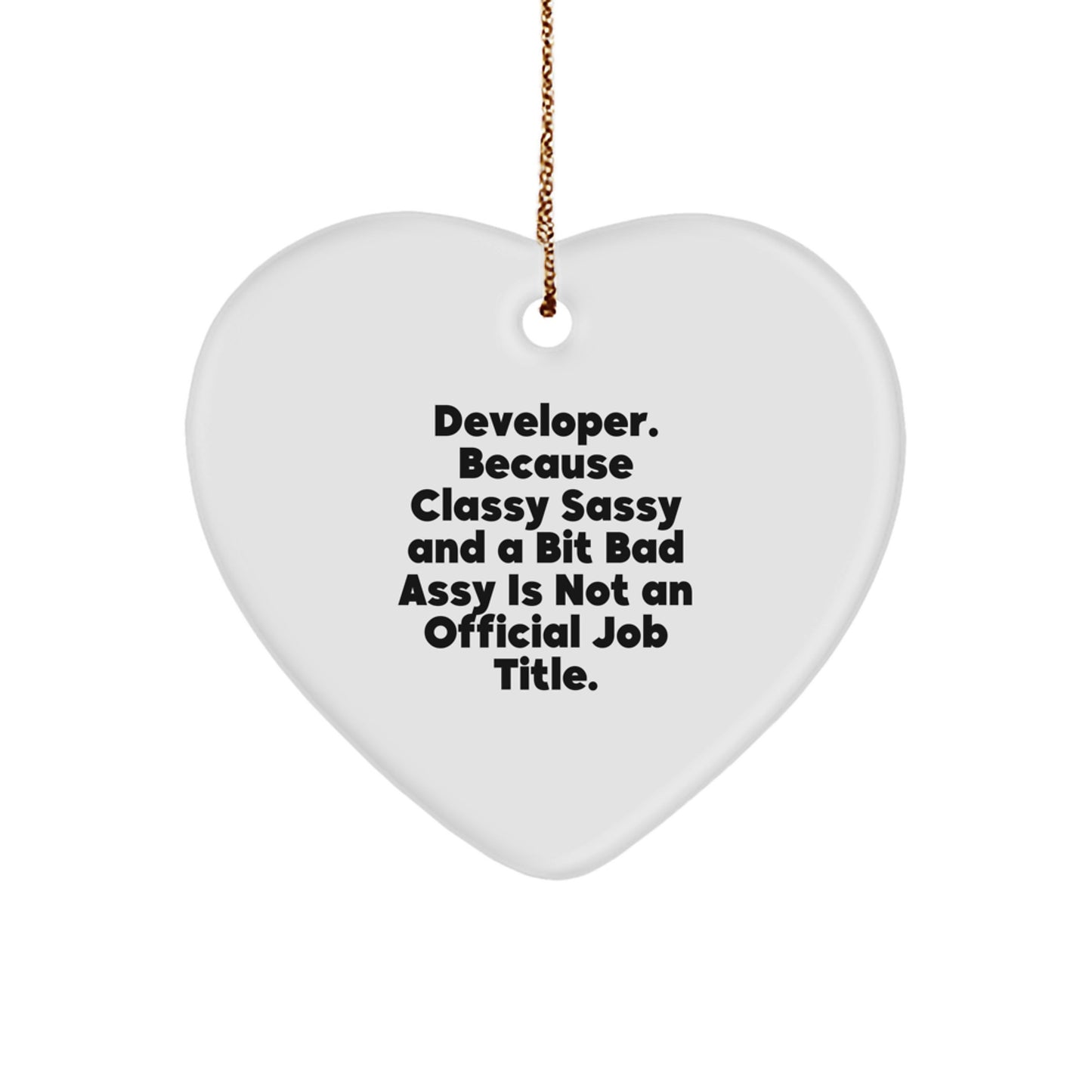 Funny Developer Gifts from Family - Heart Ornament for Men Developer Friends - Developer Christmas Unique Gifts - Image 1