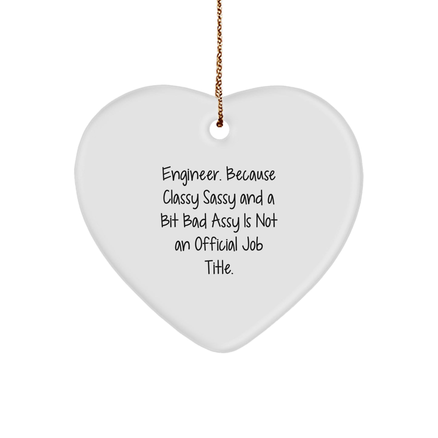 Engineer Gifts from Friends, Funny Heart Ornament, Christmas Unique Engineer Presents - Image 1