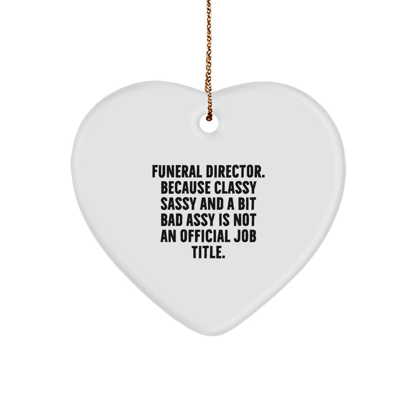 Funny Funeral Director Heart Ornament Gifts from Men for Women Friends Family - Christmas Unique Heart Ornaments - Image 1