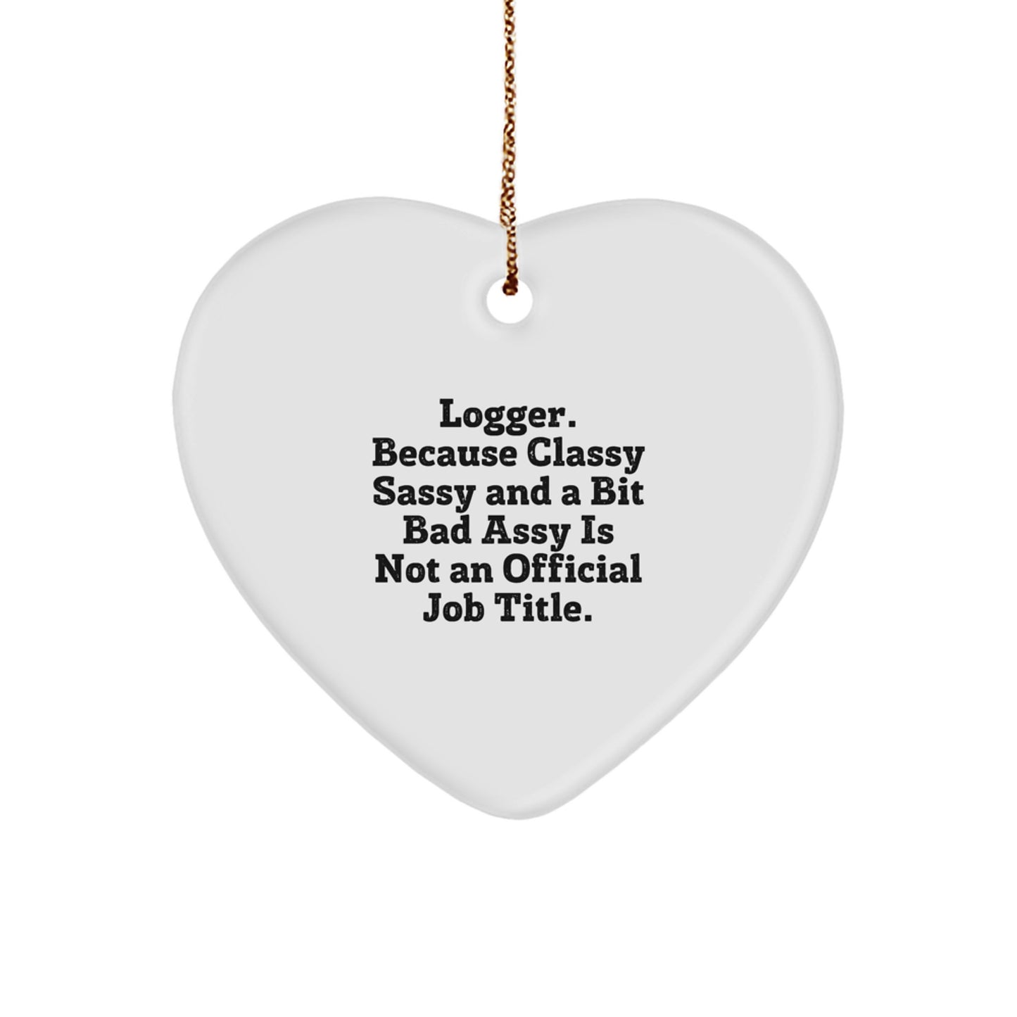 Logger Keepsake Heart-Shaped Christmas Ornament for Him Gift - Image 1