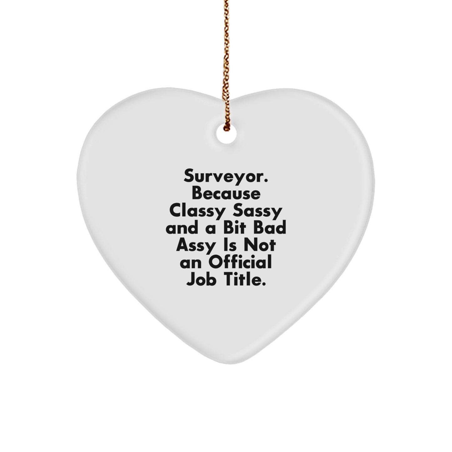 Funny Surveyor Gifts, Heart Ornament for Surveyor Friends, Christmas Unique Gifts from Men, Surveyor Heart Ornament for Surveyor Lover - Image 1