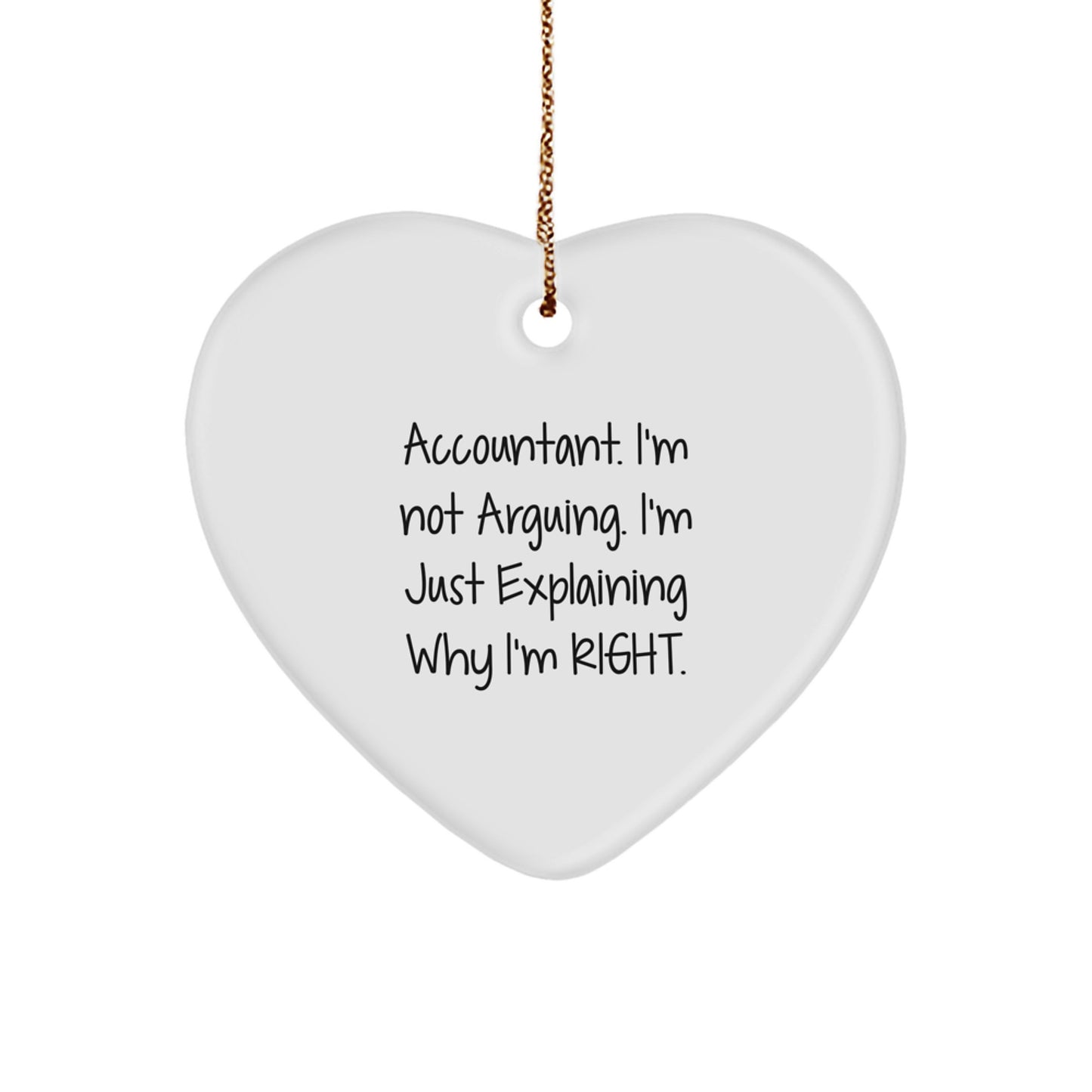 Accountant Gifts from Friends - Funny Heart Ornament for Accountant, Christmas Unique Gifts for Men, Women, Coworkers, Family - Image 1