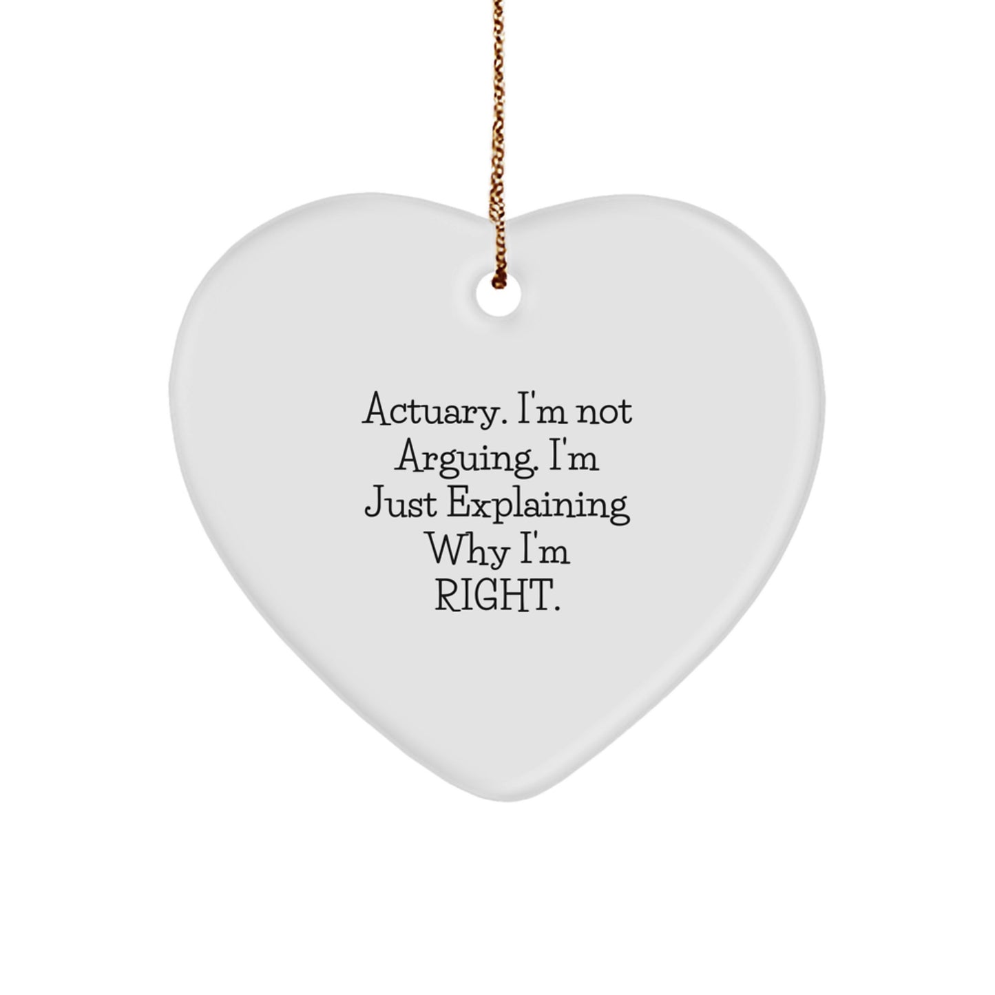 Funny Actuary Gifts from Friends - Heart Ornament, Explaining Right, Christmas Unique Gifts - Image 1