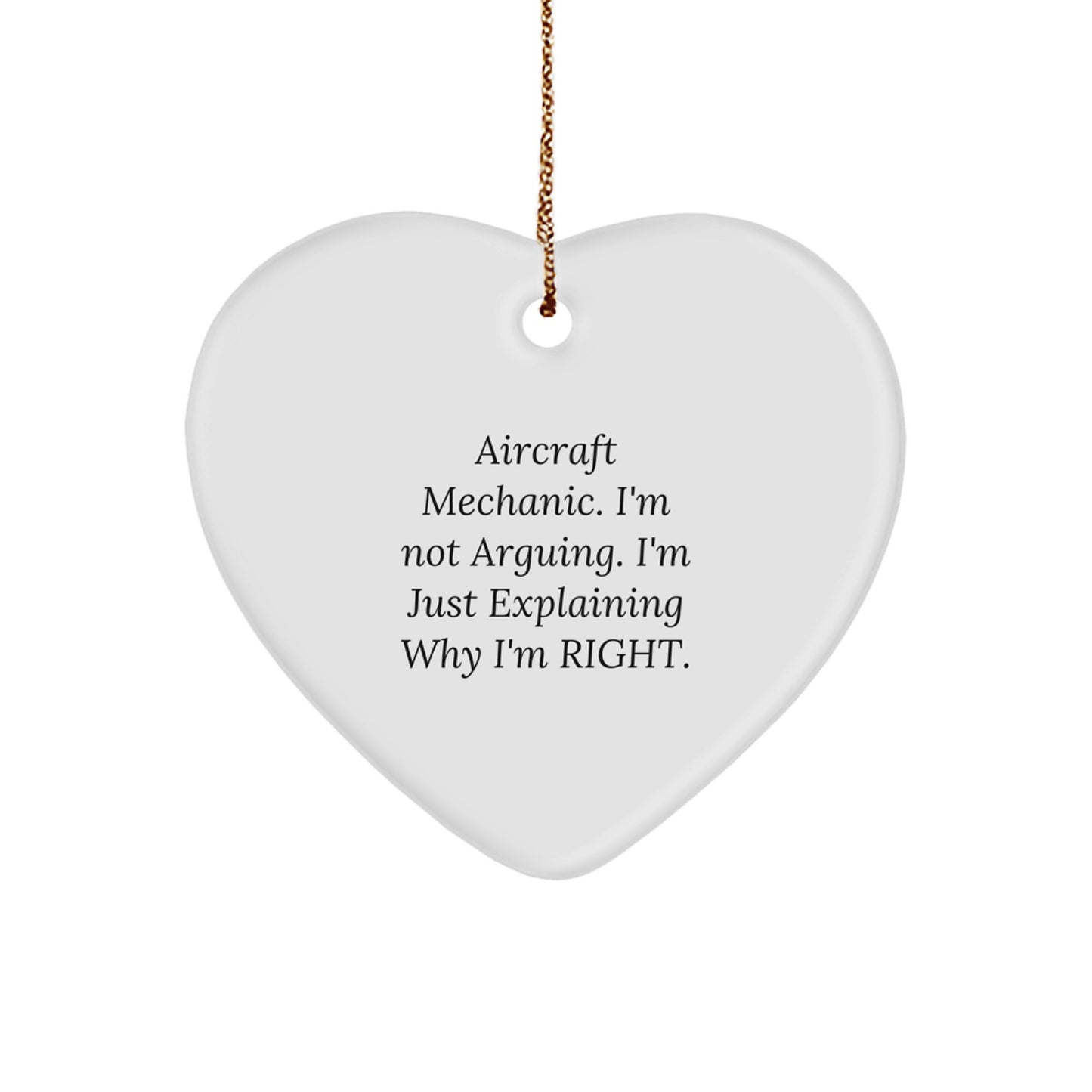 Funny Aircraft Mechanic Heart Ornament Gifts from Friends to Aircraft Mechanic Christmas Unique Ideas - Image 1