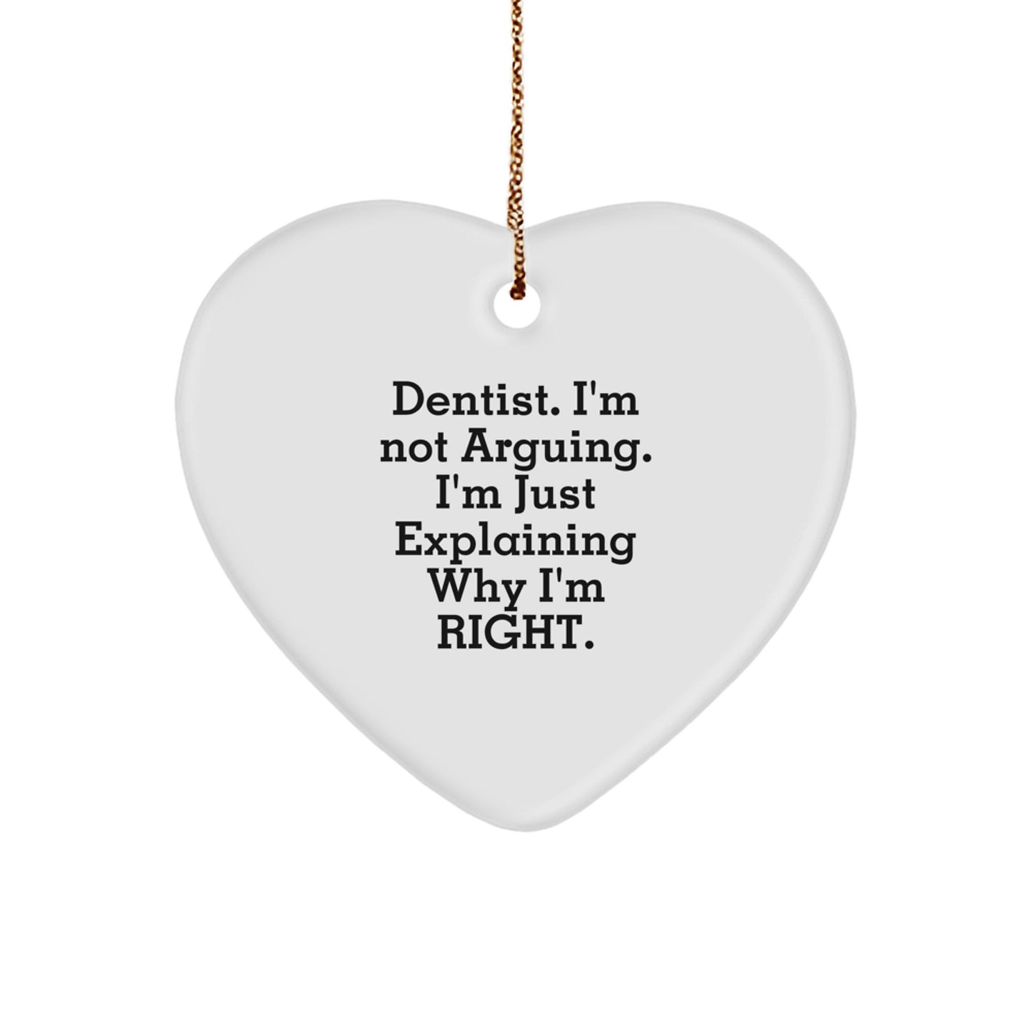 Funny Dentist Heart Ornament Gifts for Dentists from Friends, Heart Shaped Christmas Unique Ornaments - Image 1