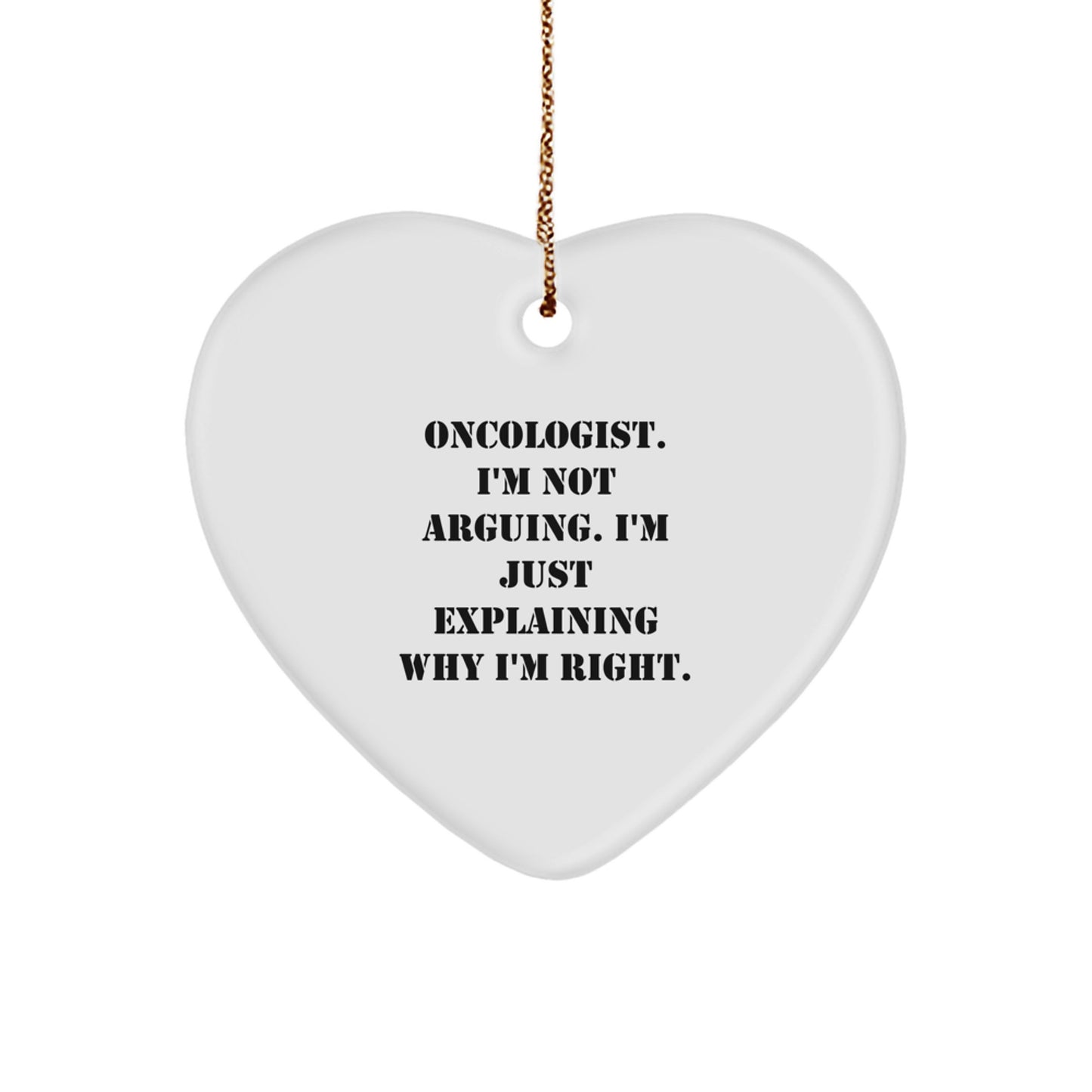 Funny Oncologist Gifts, Heart Ornament, Christmas Unique Gifts from Friends for Oncologist - Image 1