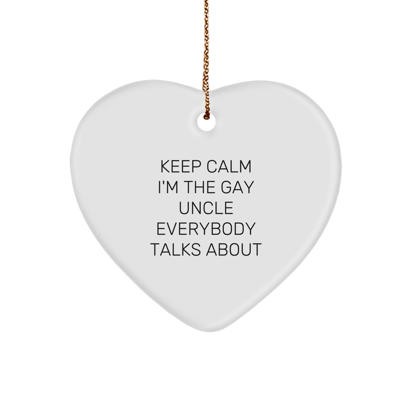 Funny Gay Uncle Heart Ornament Gifts from Men to Unkles for Christmas Unique - Image 1
