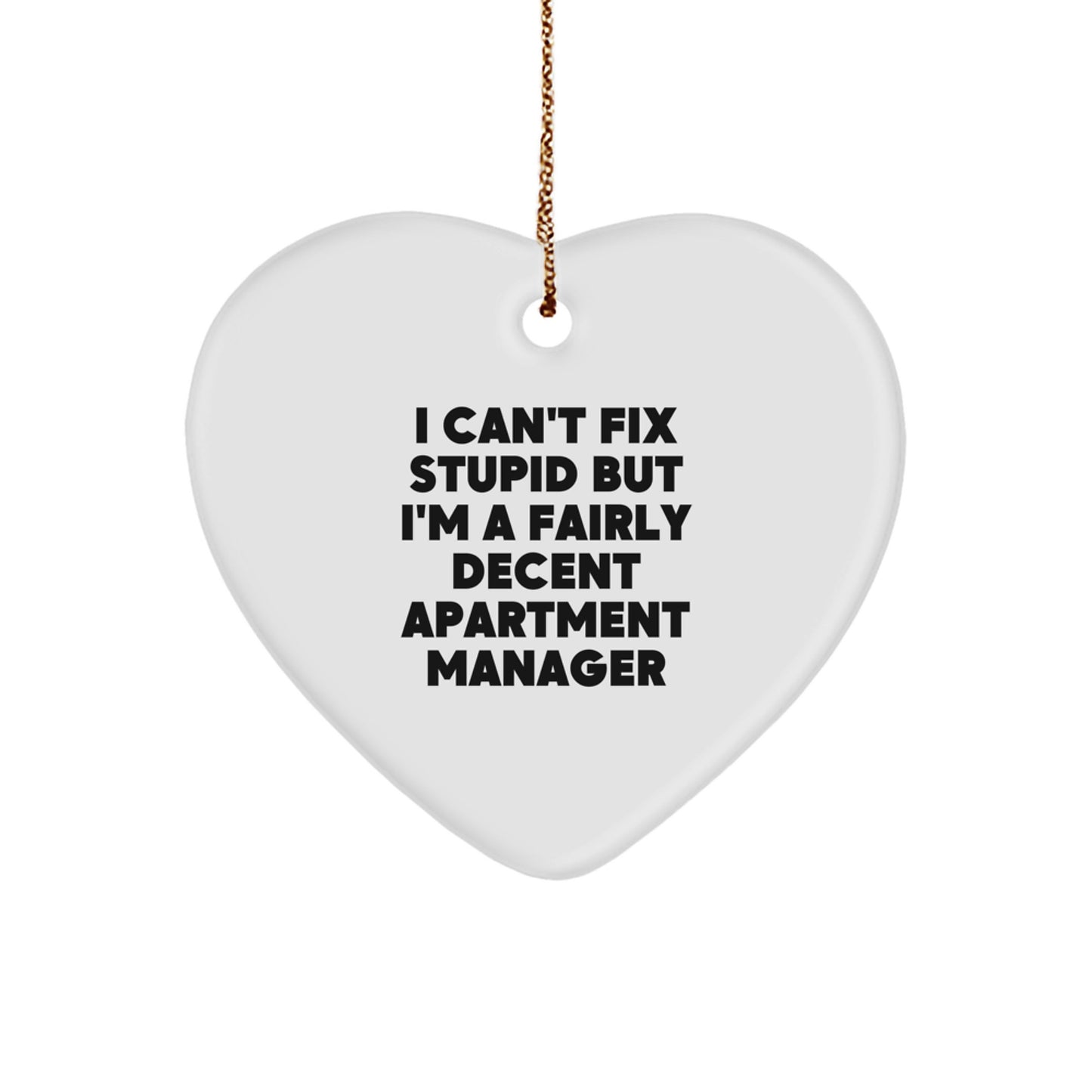 Funny Apartment Manager Heart Ornament Gifts for Men from Friends on Christmas Unique Ideas - Image 1