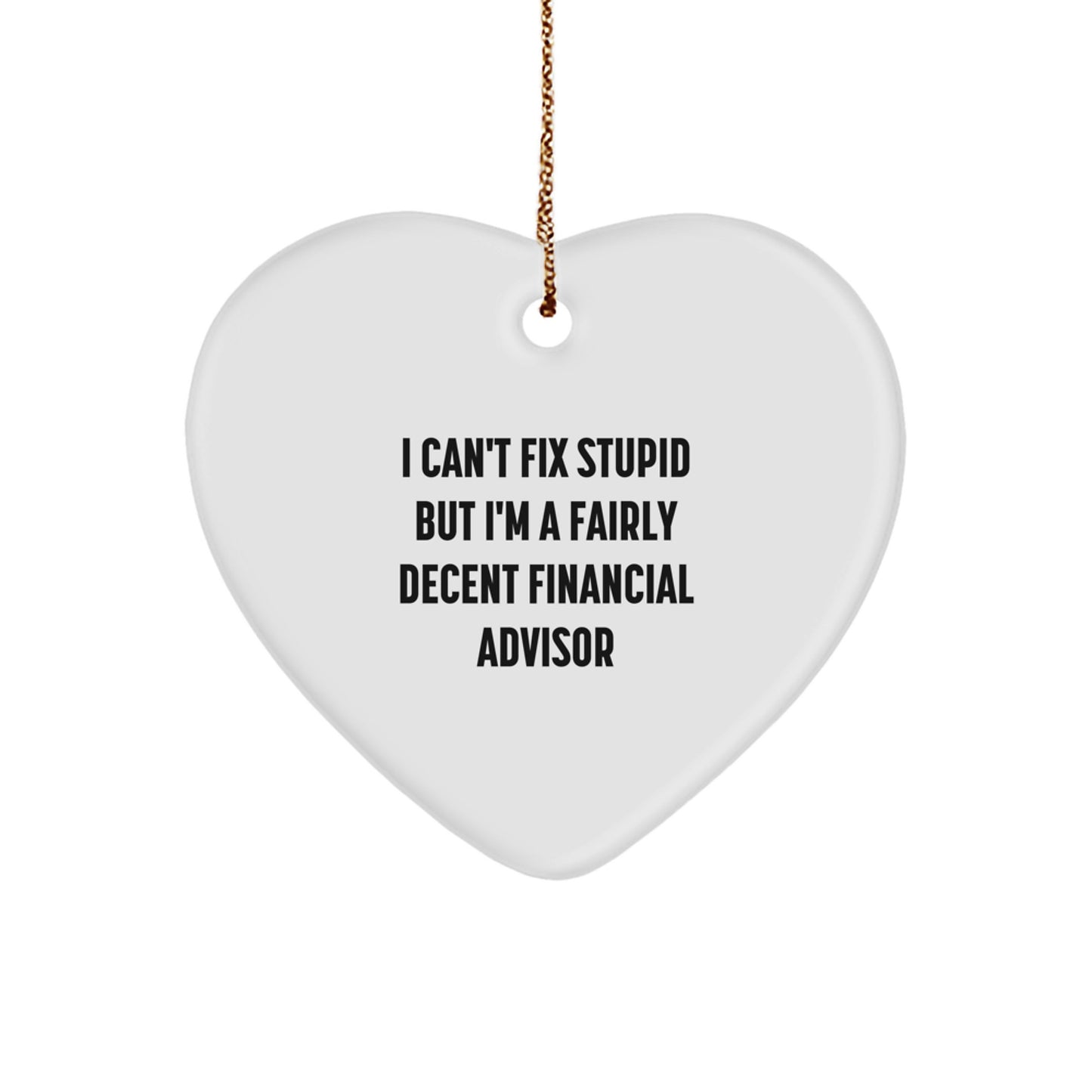 Financial Advisor Heart Ornament for Coworkers Idea Christmas Gift - Image 1