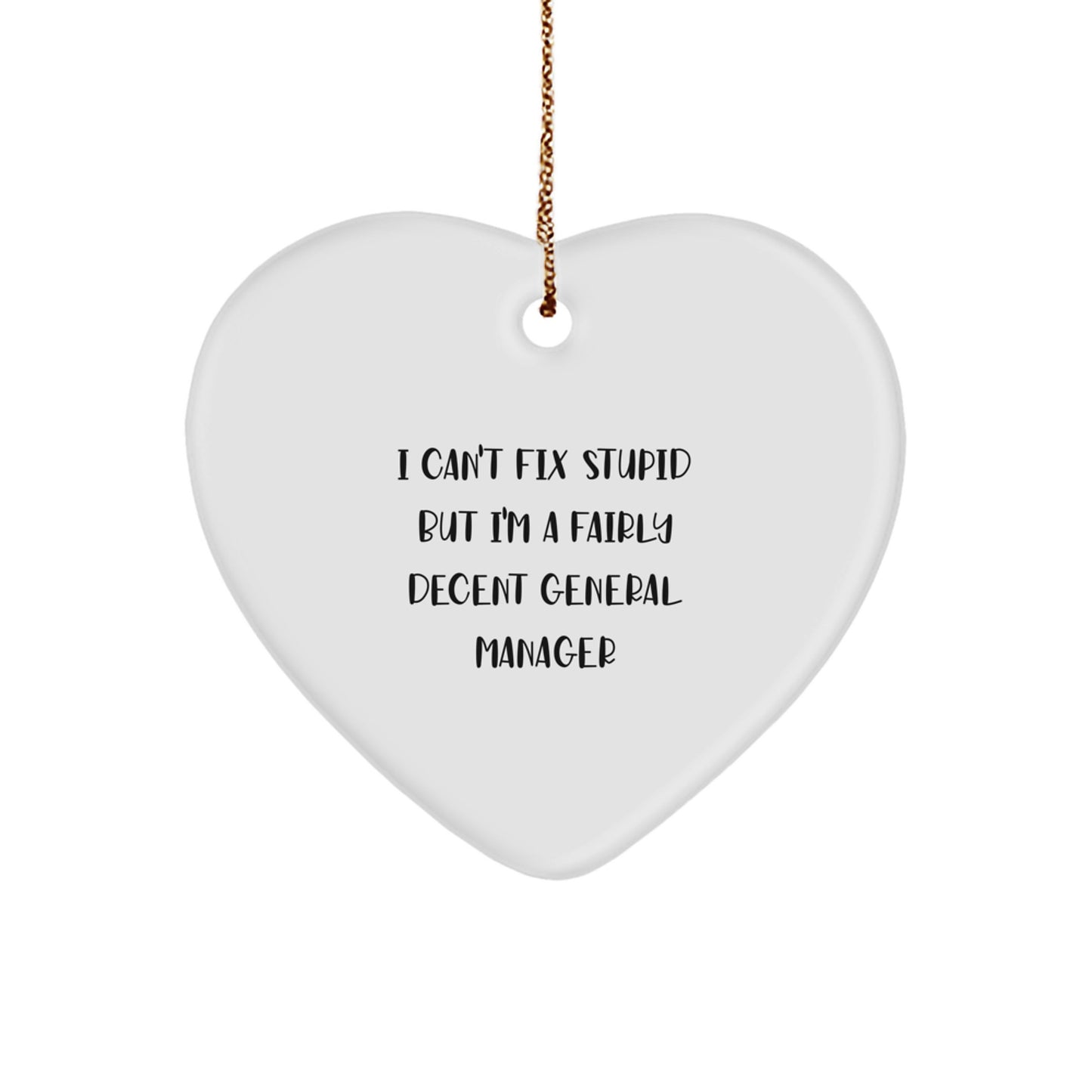 Funny General Manager Gifts, Inspirational Heart Ornament, Christmas Unique Gifts from Friends, Coworkers, Family to General Manager, Men, Women - Image 1