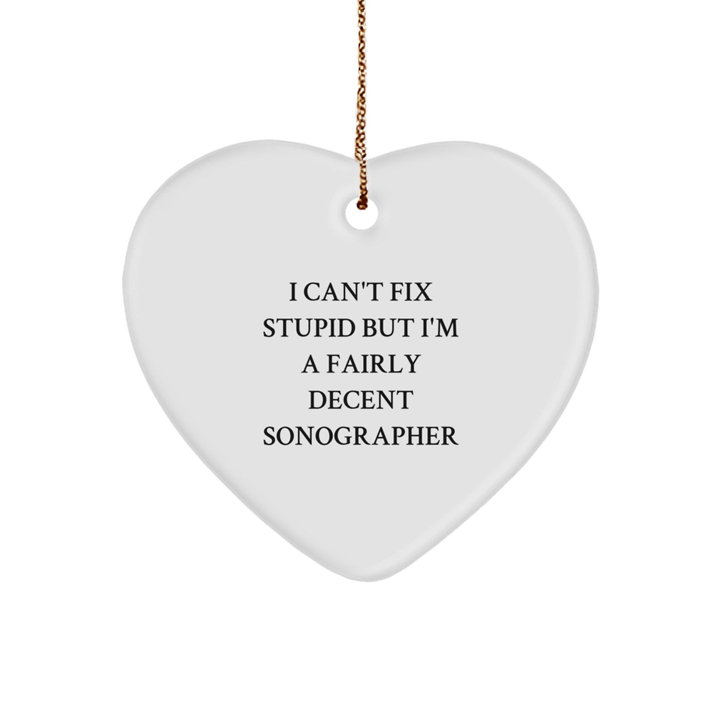 Sonographer Keepsake Heart Durable Christmas Ornament for Him Gift - Image 1