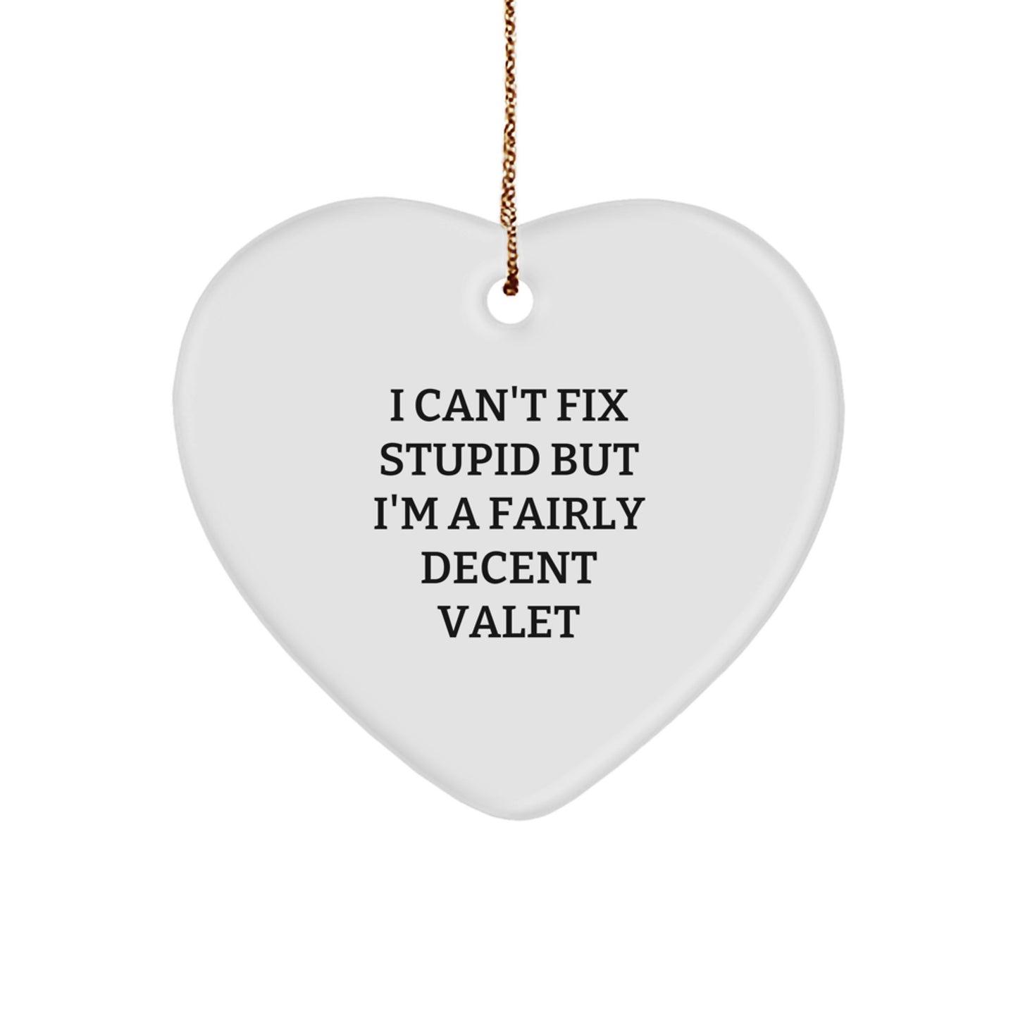 Funny Valet Heart Ornament Gifts from Men to Valet on Christmas Unique Gifts - Image 1