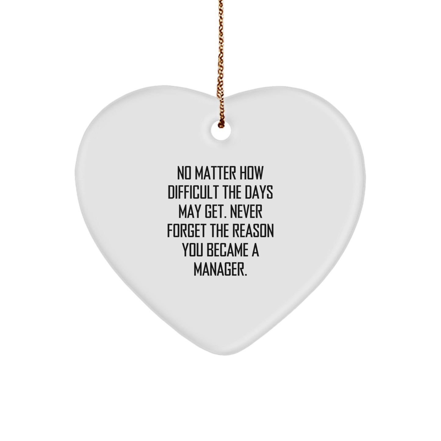 Funny Manager Inspirational Heart Ornament Gifts from Family or Friends for Manager Christmas Unique Gifts, Manager Heart Ornament Quote, Gifts for Manager, Christmas Ornaments for Manager - Image 1