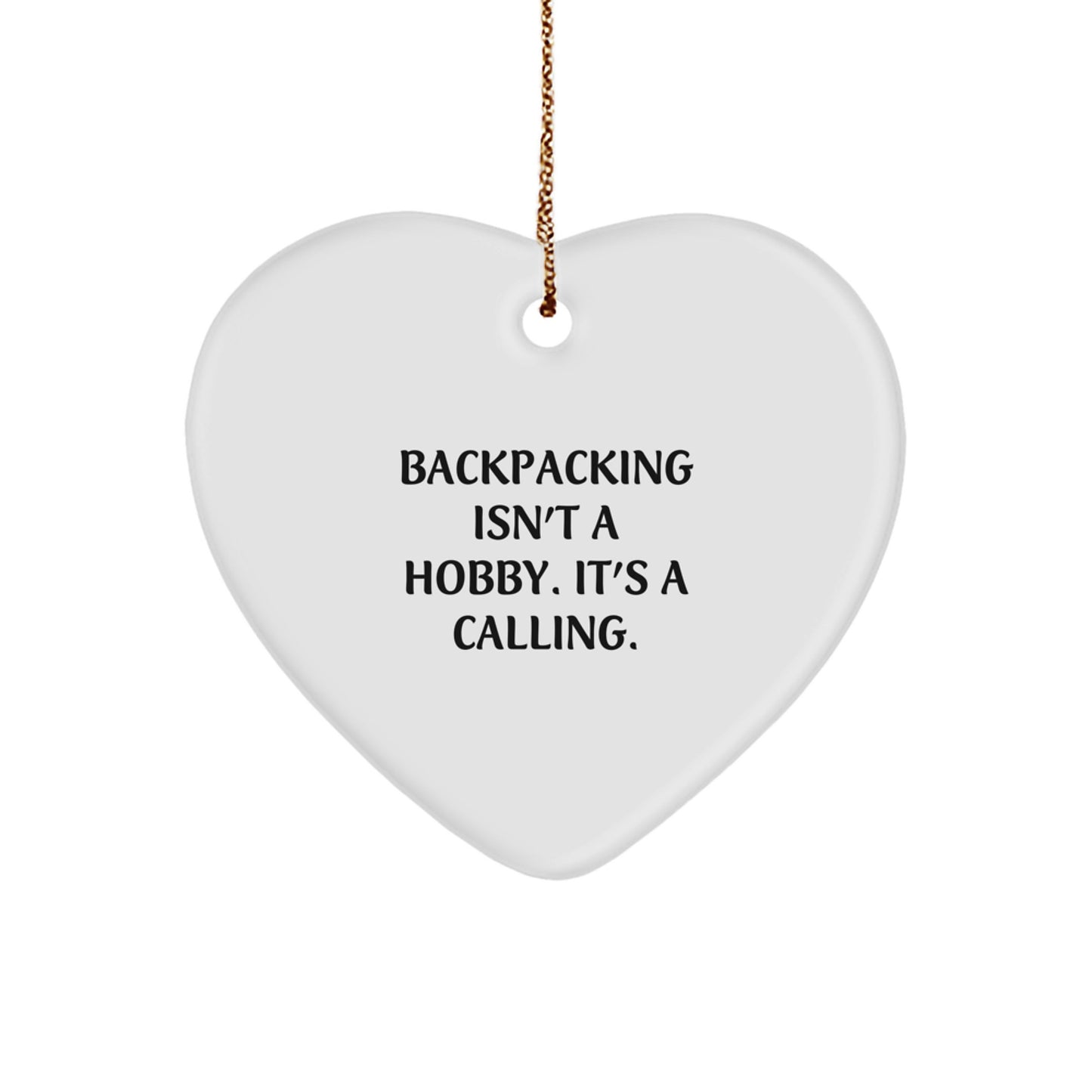 Christmas Unique Gift Heart Ornament for Her, Backpacking Calling Present - Image 1