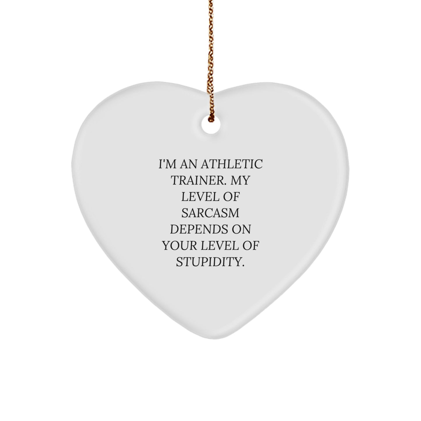 Sassy Athletic Trainer Gifts from Friends, Funny Heart Ornament for Christmas - Image 1