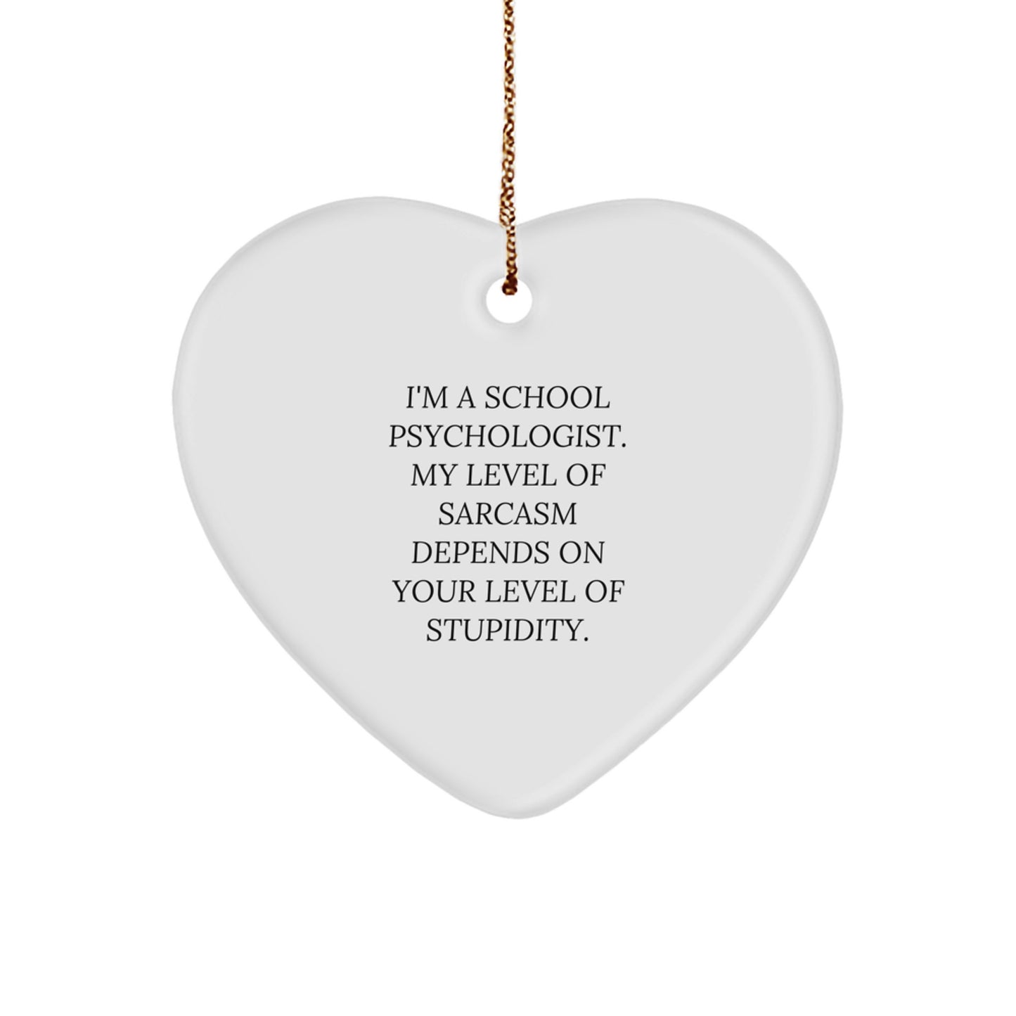 Funny Inspirational Gifts from Men to School Psychologist Friends - Heart Ornament Christmas Unique - Image 1