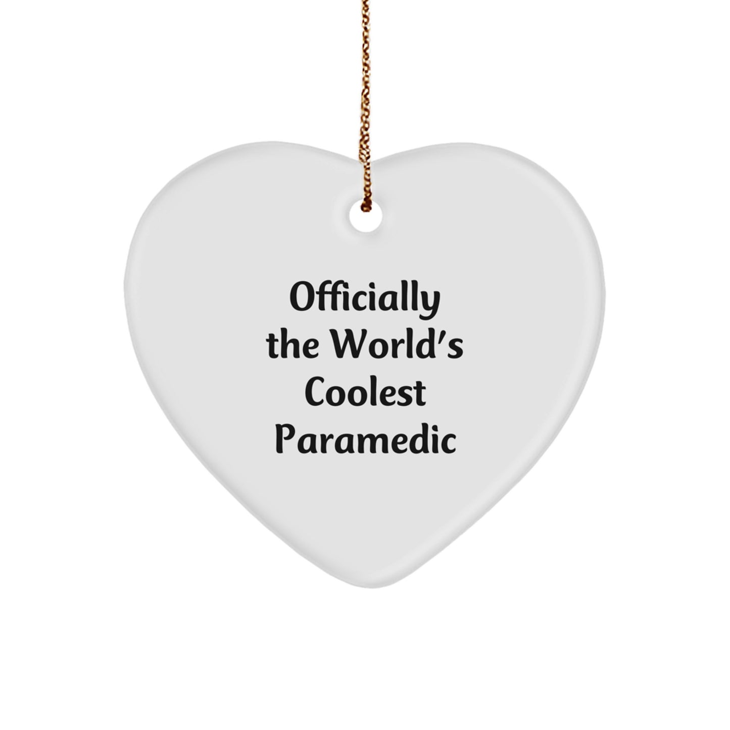 'Officially The World's Coolest Rescue Worker' Heart Ornament, Rescue Worker Gifts from Men to Friends, Unique Christmas Unique Gifts for Rescue Worker - Image 1