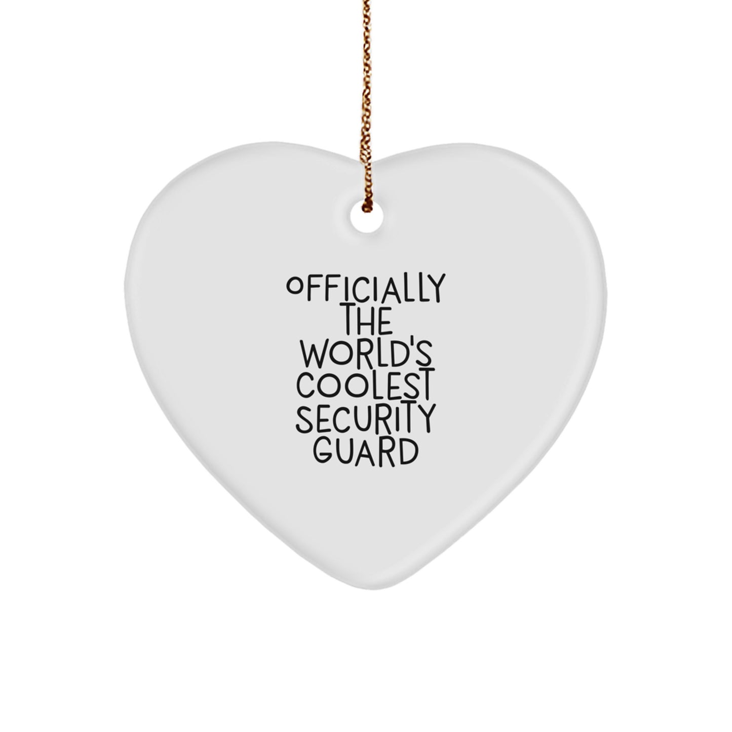 Funny Heart Ornament Gifts from Men for Security Guard - Officially The Worlds Coolest Security Guard - Christmas Unique Gifts - Image 1