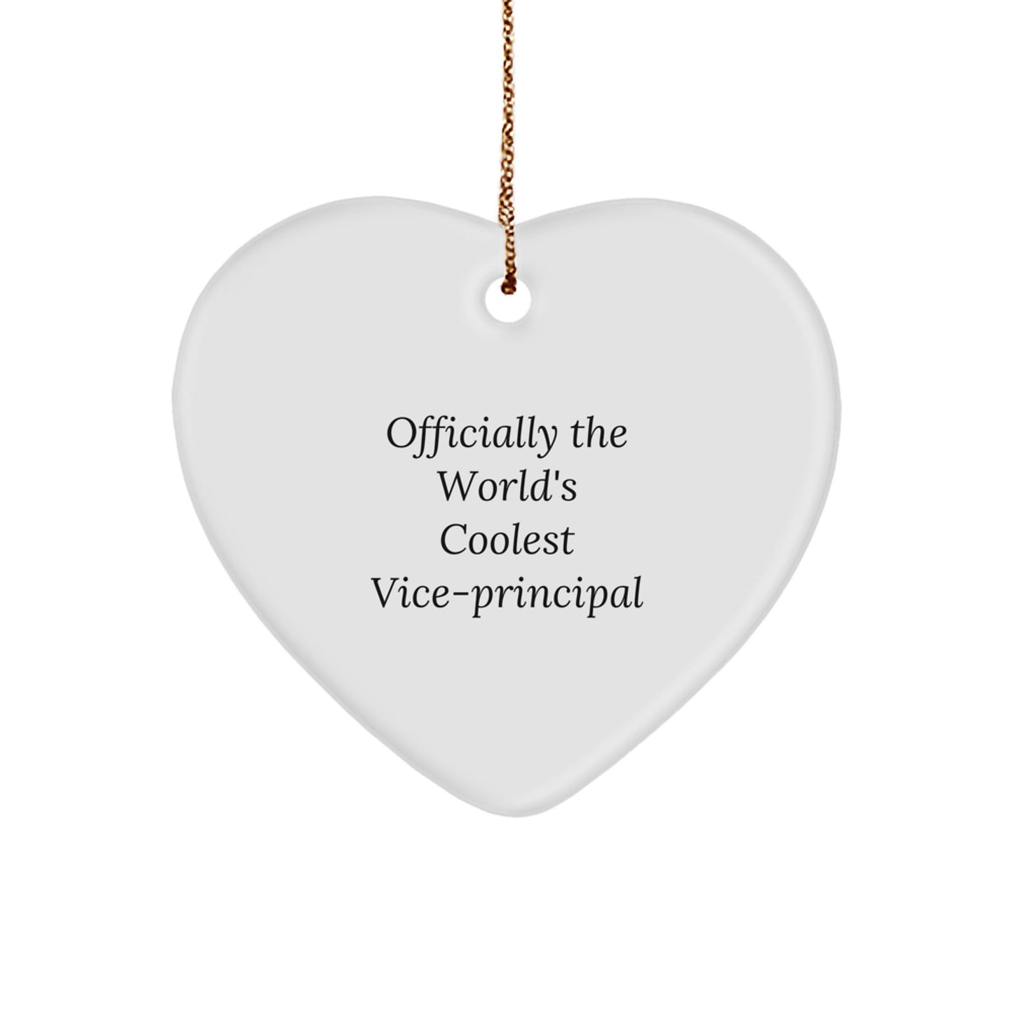 Vice-Principal Gifts from Friends, Christmas Unique Gifts for Officially the World's Coolest Vice-Principal, Heart Ornament - Image 1
