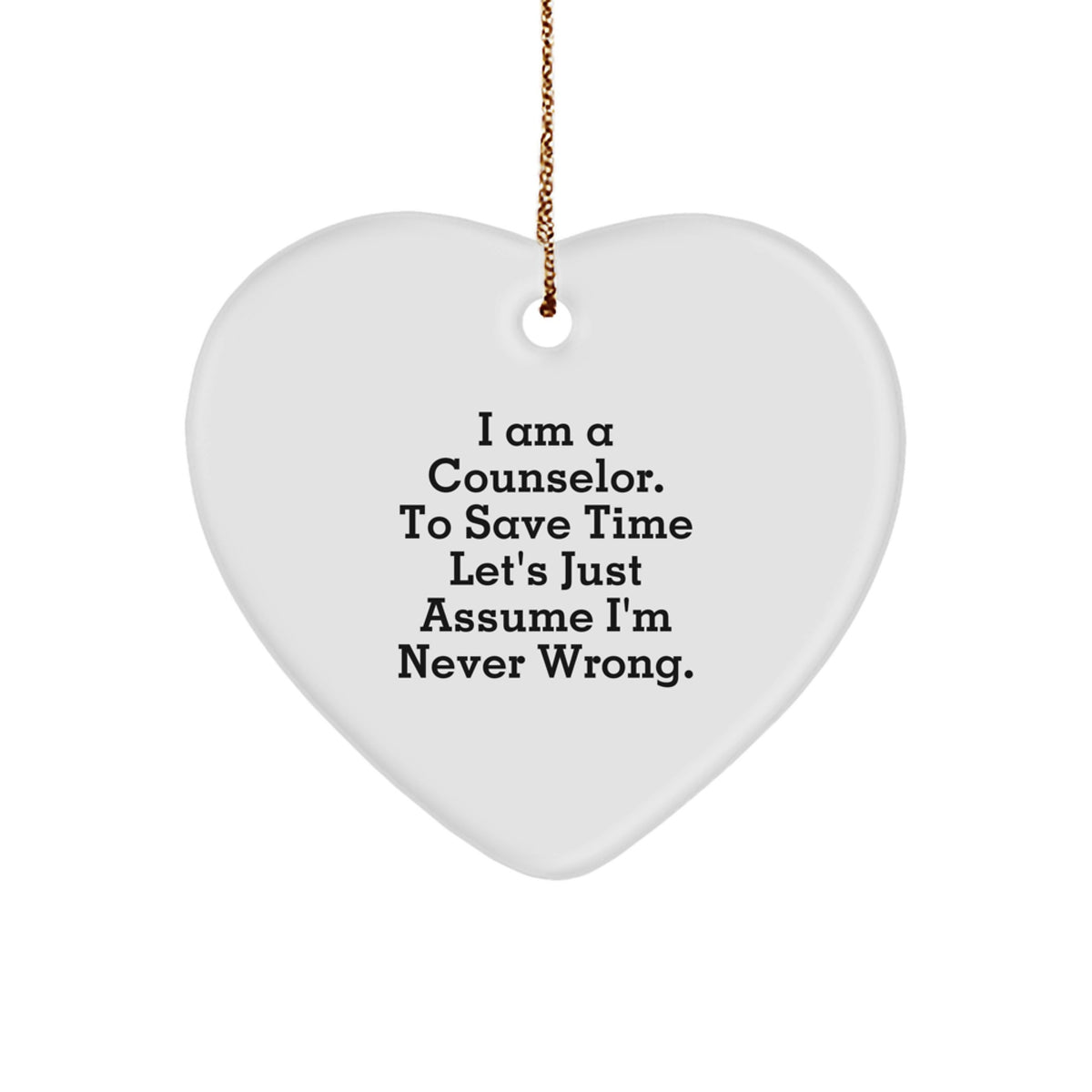 Christmas Gift for Her Counselor Keepsake Heart Ornament Present - Image 1