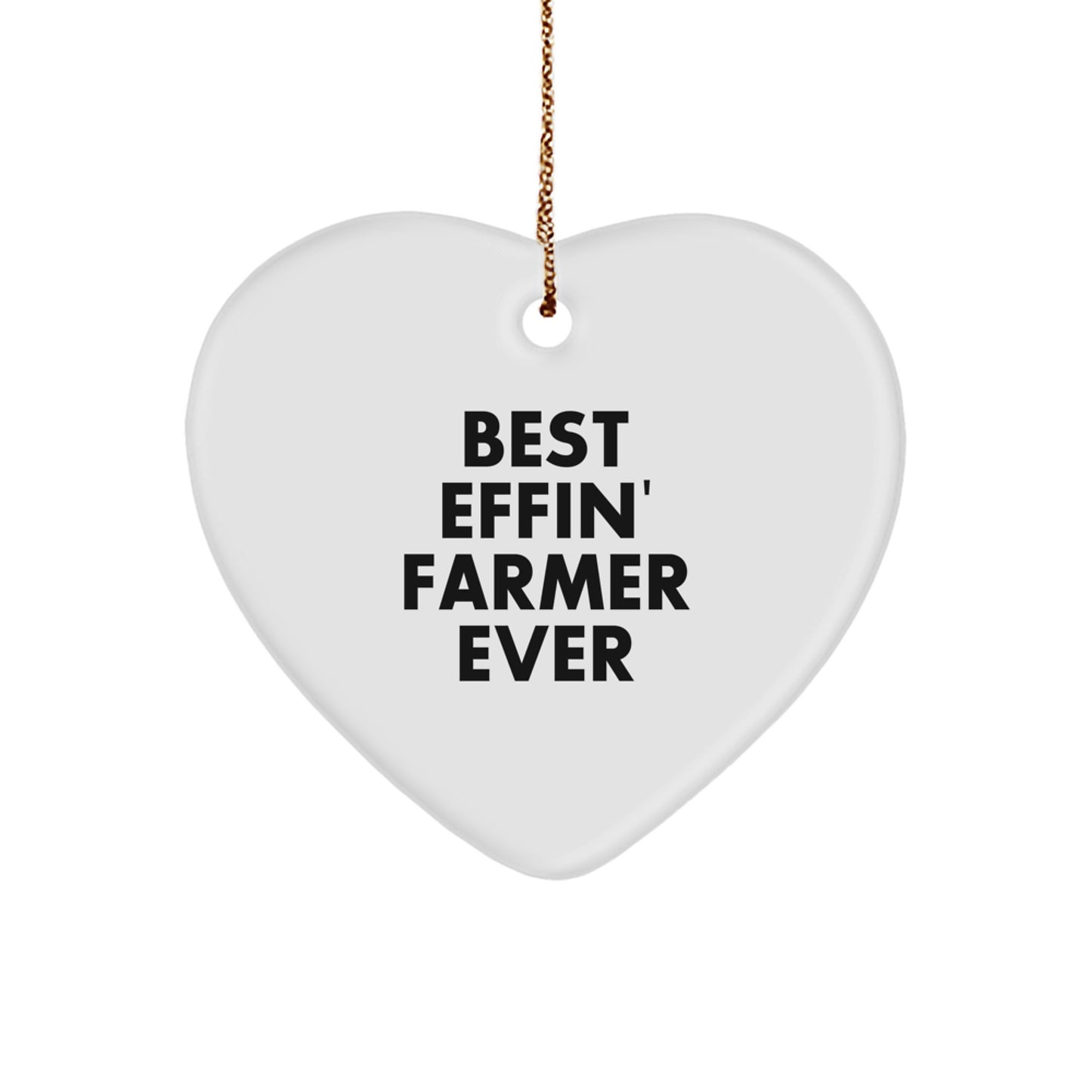 Funny Farmer Gifts for Men from Friends, Best Effin' Farmer Ever Heart Ornament, Christmas Unique Gifts - Image 1