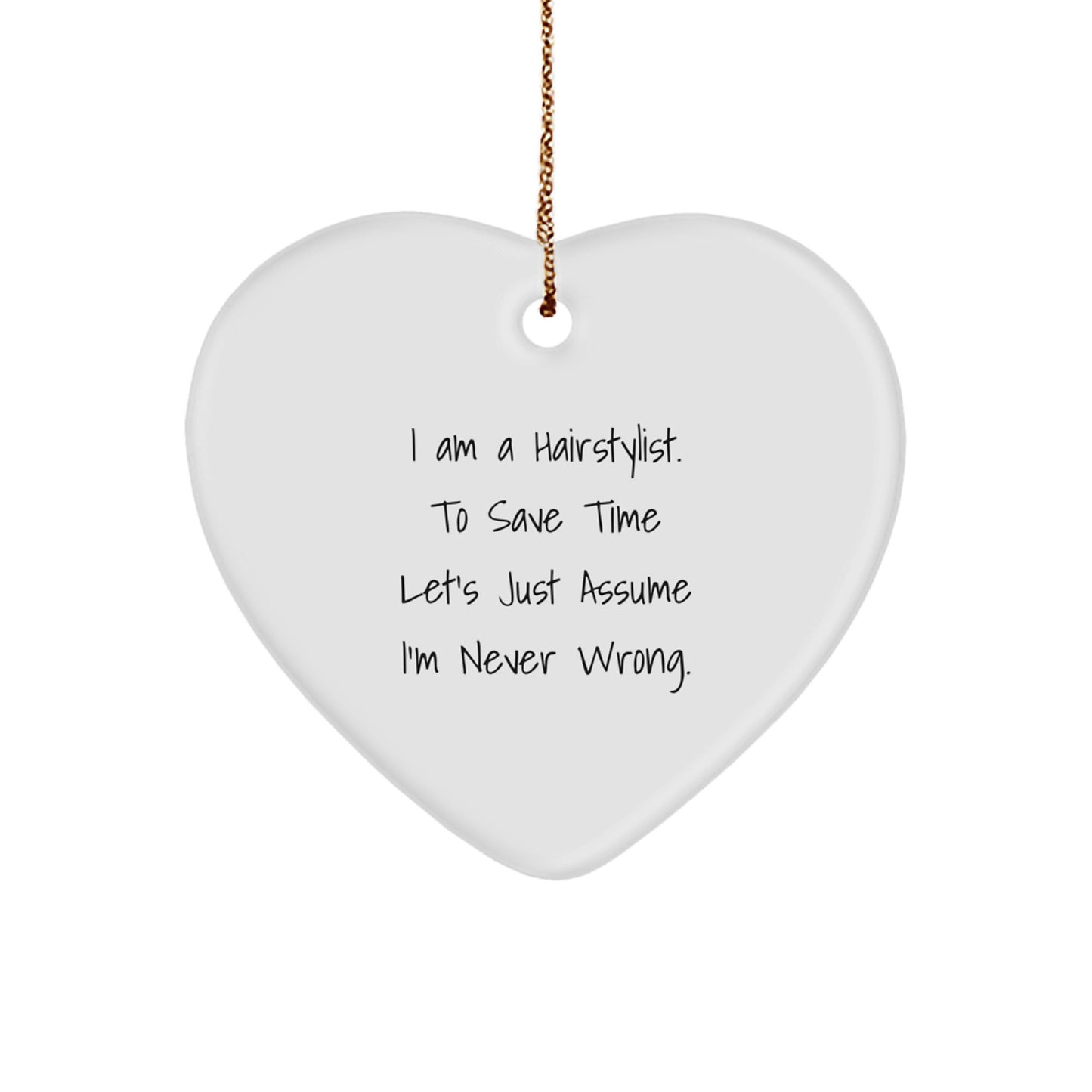 Funny Hairstylist Heart Ornament Gifts from Friends for Men Women Coworkers Family - Image 1