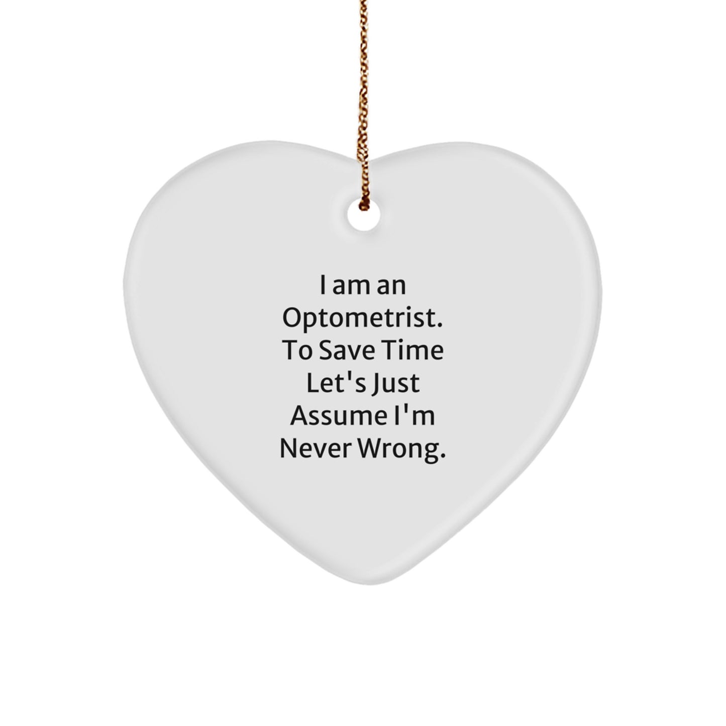 Optometrist Gifts from Friends, Optometrist Heart Ornament, Funny Quote Christmas Unique Gifts for Optometrist - Image 1