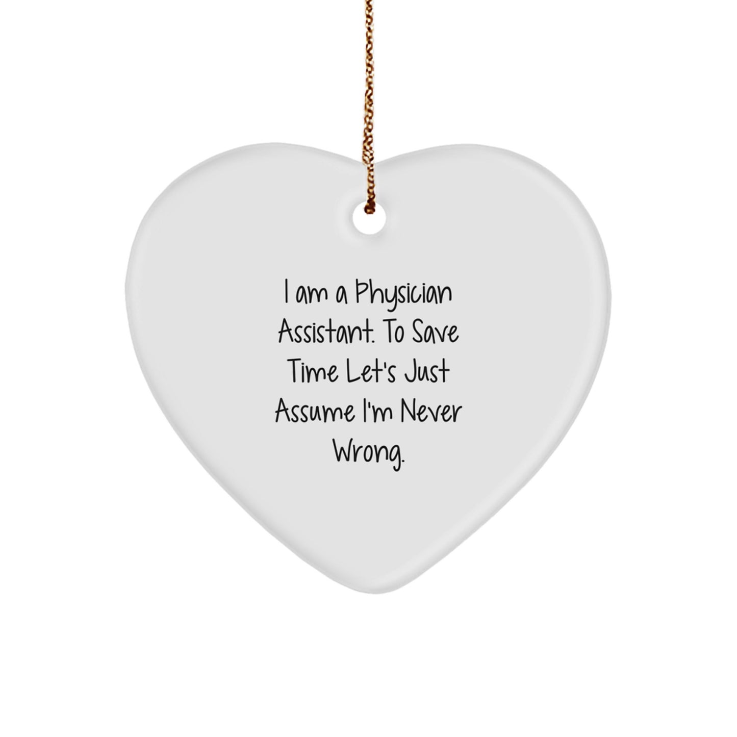 Physician Assistant Heart Keepsake Christmas Ornament for Him Gift - Image 1
