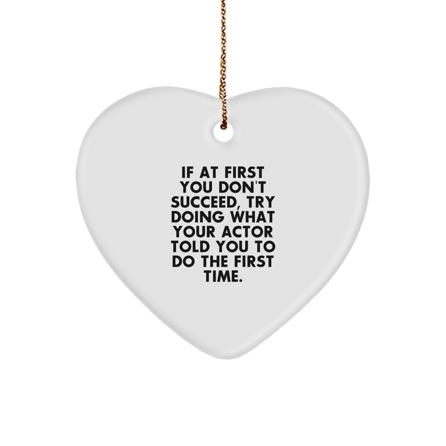 Funny Actor Christmas Heart Ornament Gifts from Family, Friends, or Coworkers, Perfect for Men or Women, Actor Appreciation Unique Gifts - Image 1