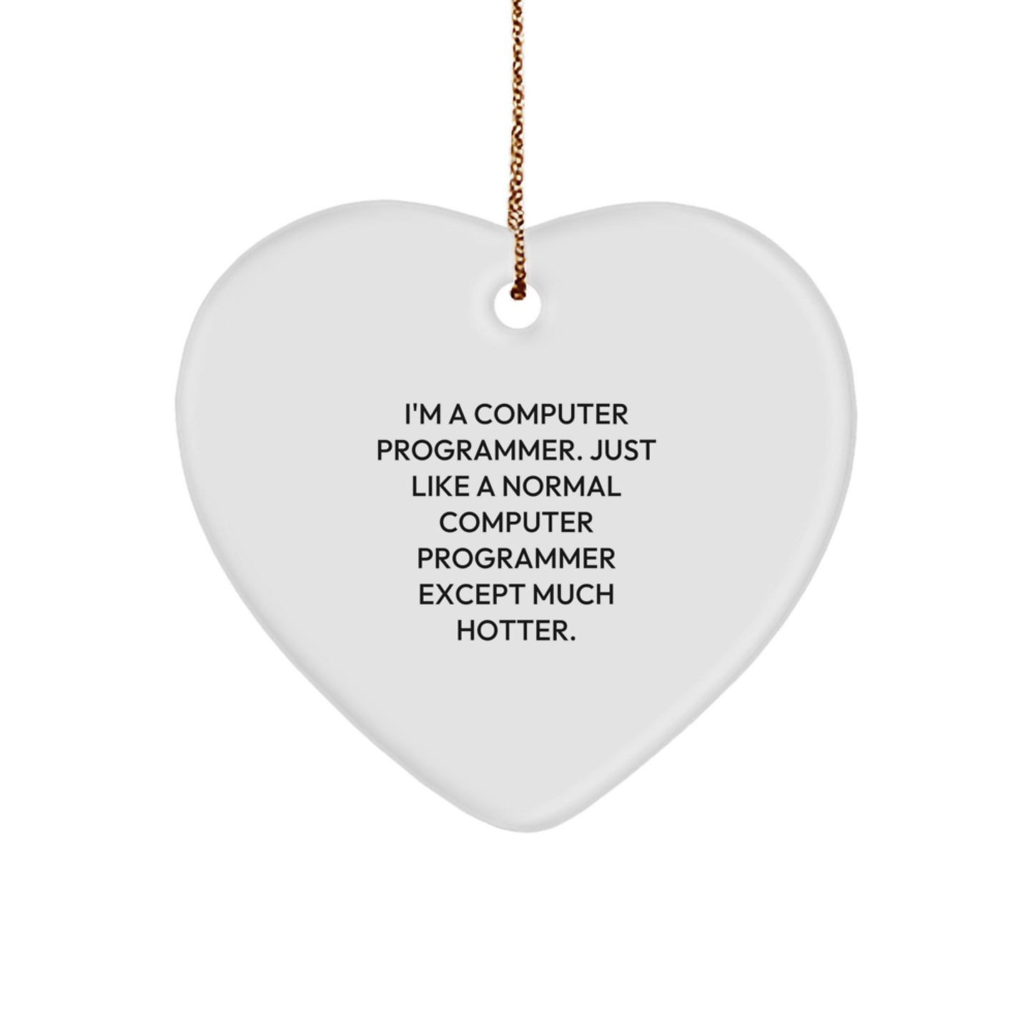 Funny Computer Programmer Heart Ornament Gifts from Men to Friends - Christmas Unique Presents for Programmers and Tech Enthusiasts - Image 1