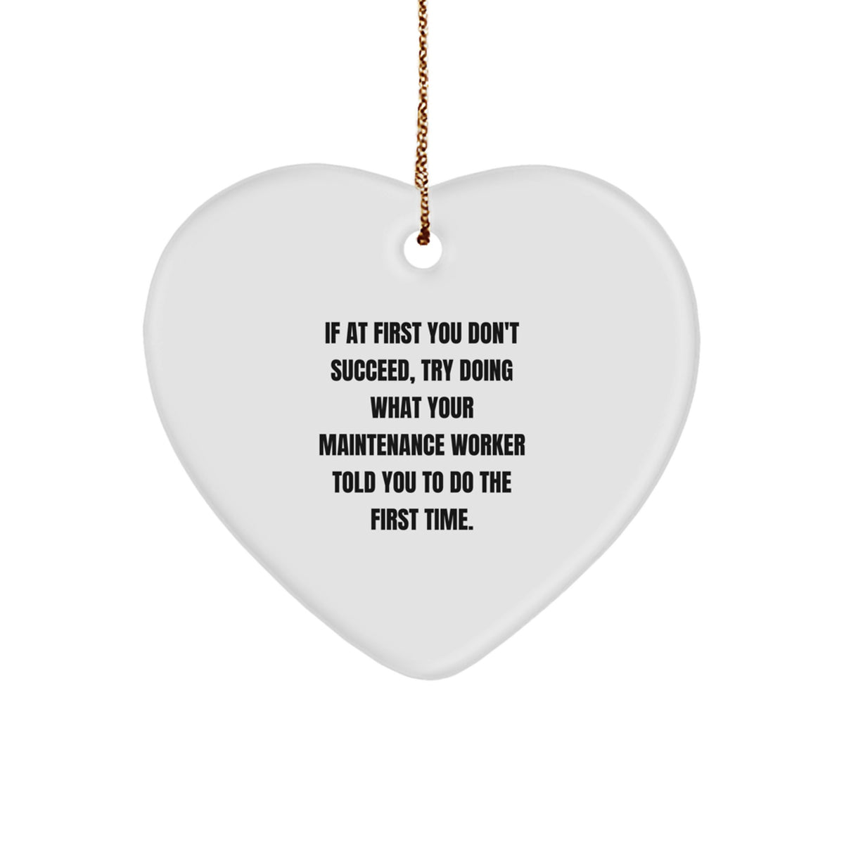 Maintenance Worker Heart Ornament for a Best Friend Christmas Gift - Image 1