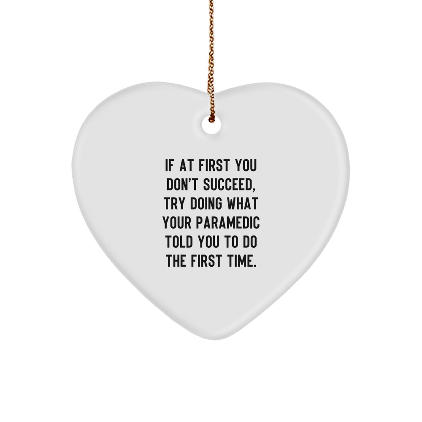 Rescue Worker Gifts from Friends for Rescue Worker, Heart Ornament with Funny Quote, Christmas Unique Gifts - Image 1