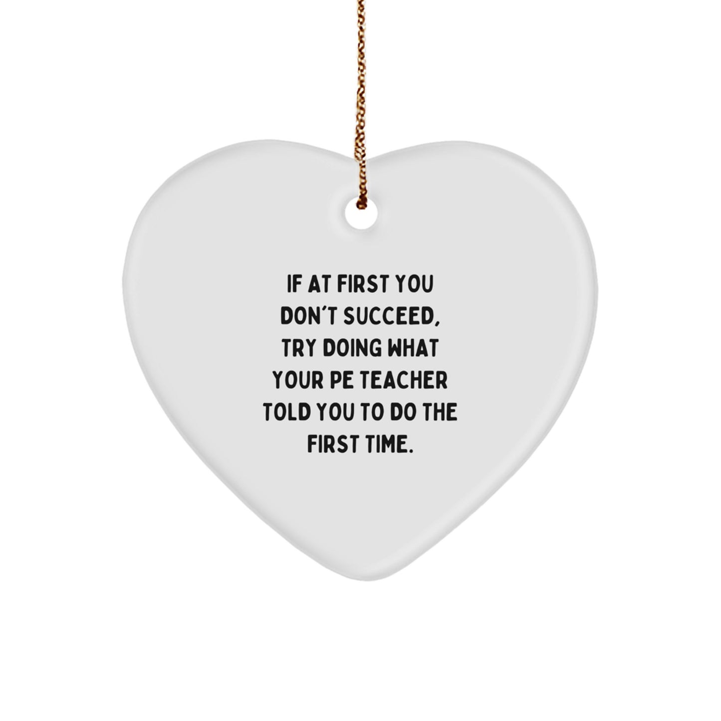 PE Teacher Heart Ornament Keepsake Holiday Christmas Gift for Him - Image 1