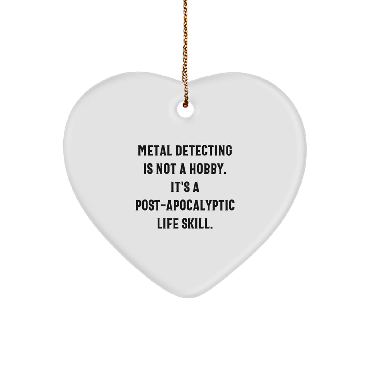 Metal Detecting Favorite Kids Christmas Gift White Heart Ornament - Image 1